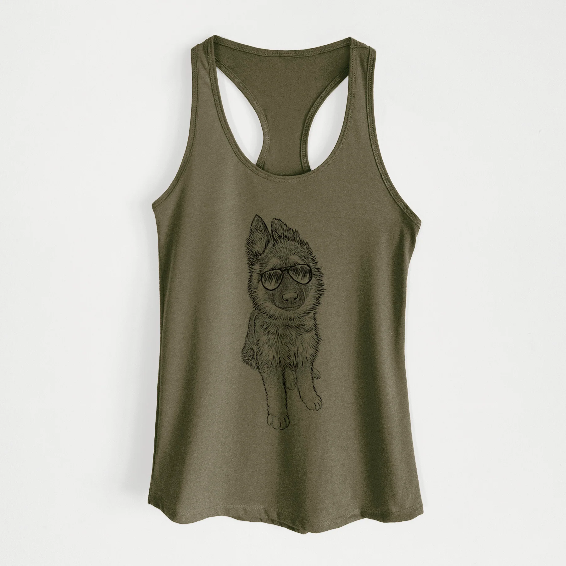 Kuyo the German Shepherd - Women's Racerback Tanktop - Image 10