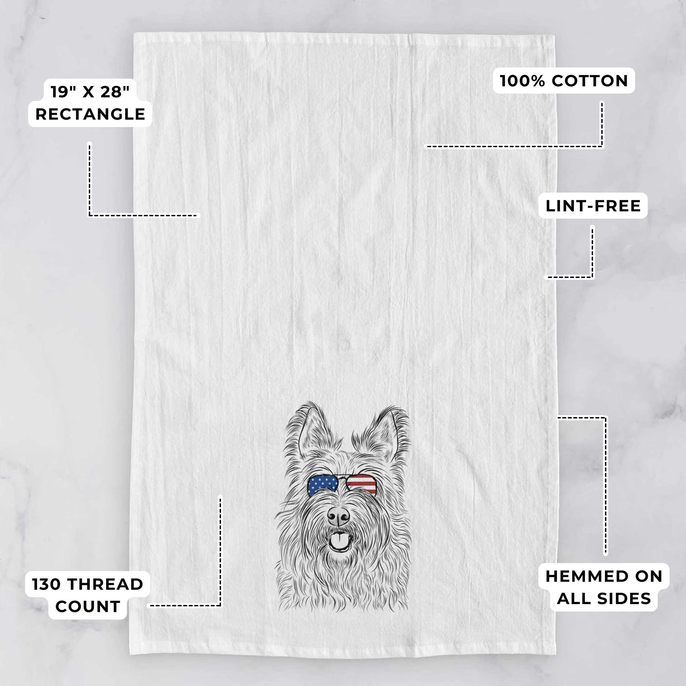 Kyros the Berger Picard Tea Towel - Image 3