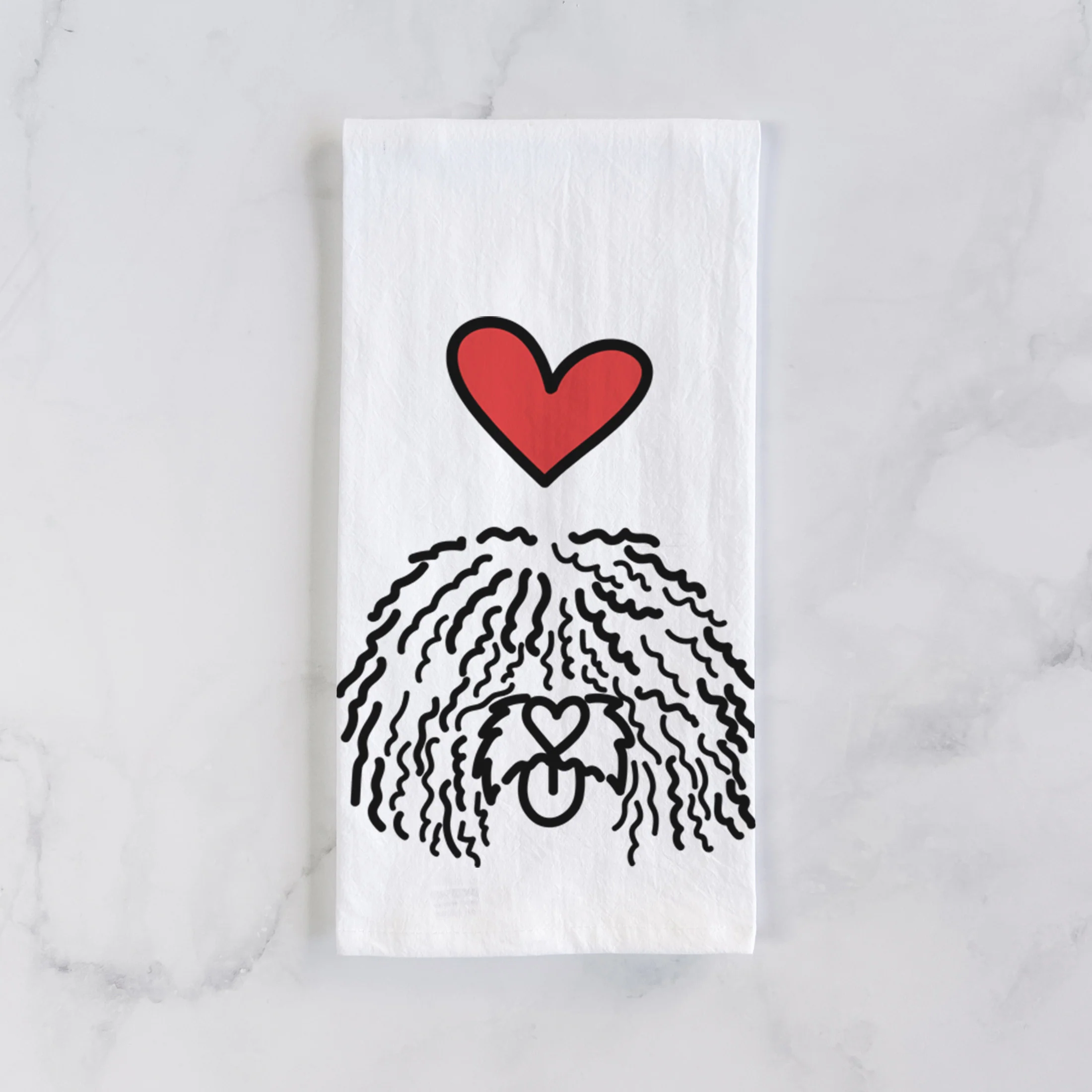 Love Always Spanish Water Dog - Alba - Tea Towel - Image 2