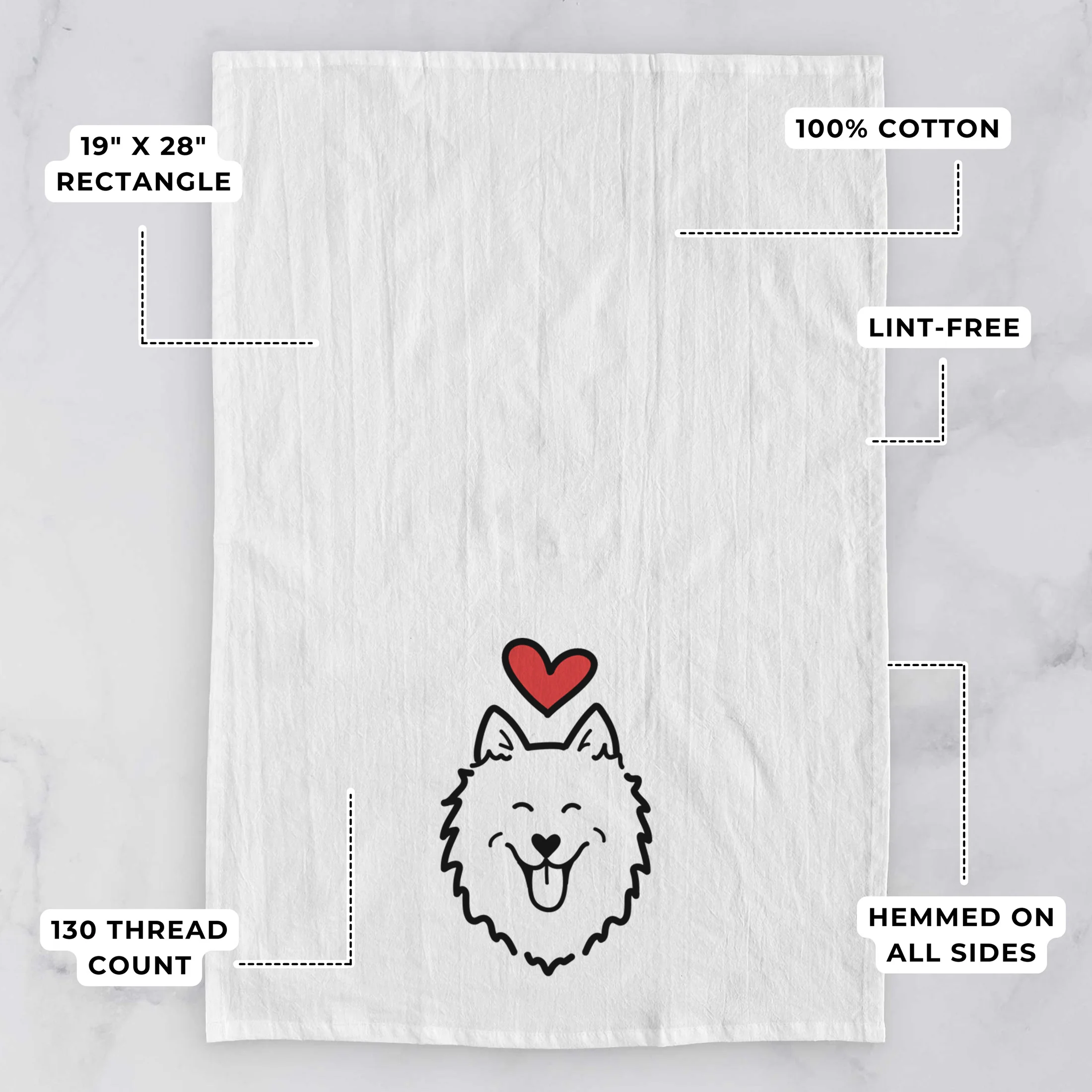 Love Always American Eskimo - Tea Towel - Image 3
