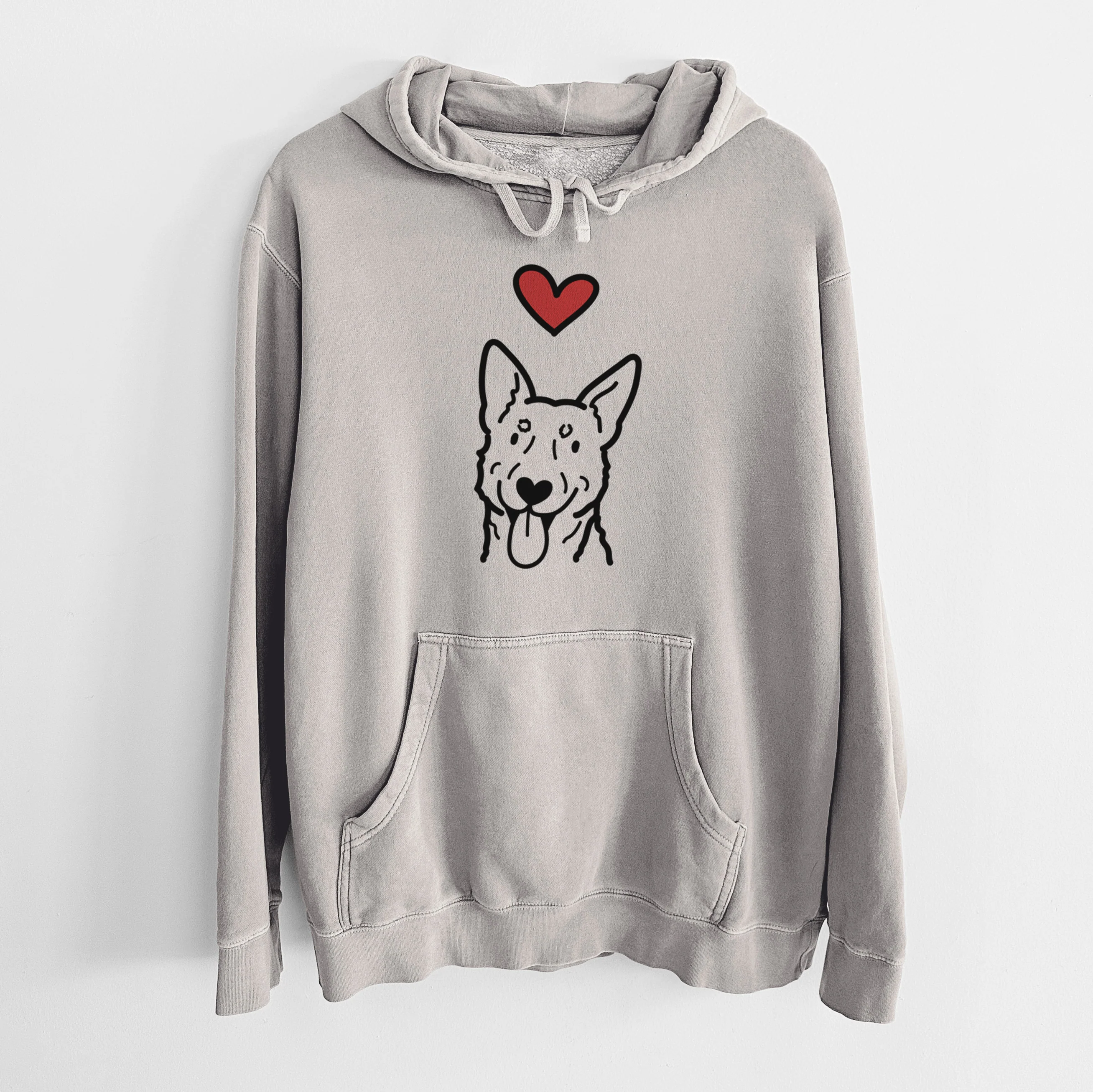 Love Always Australian Cattle Dog - Unisex Pigment Dyed Hoodie - Image 5
