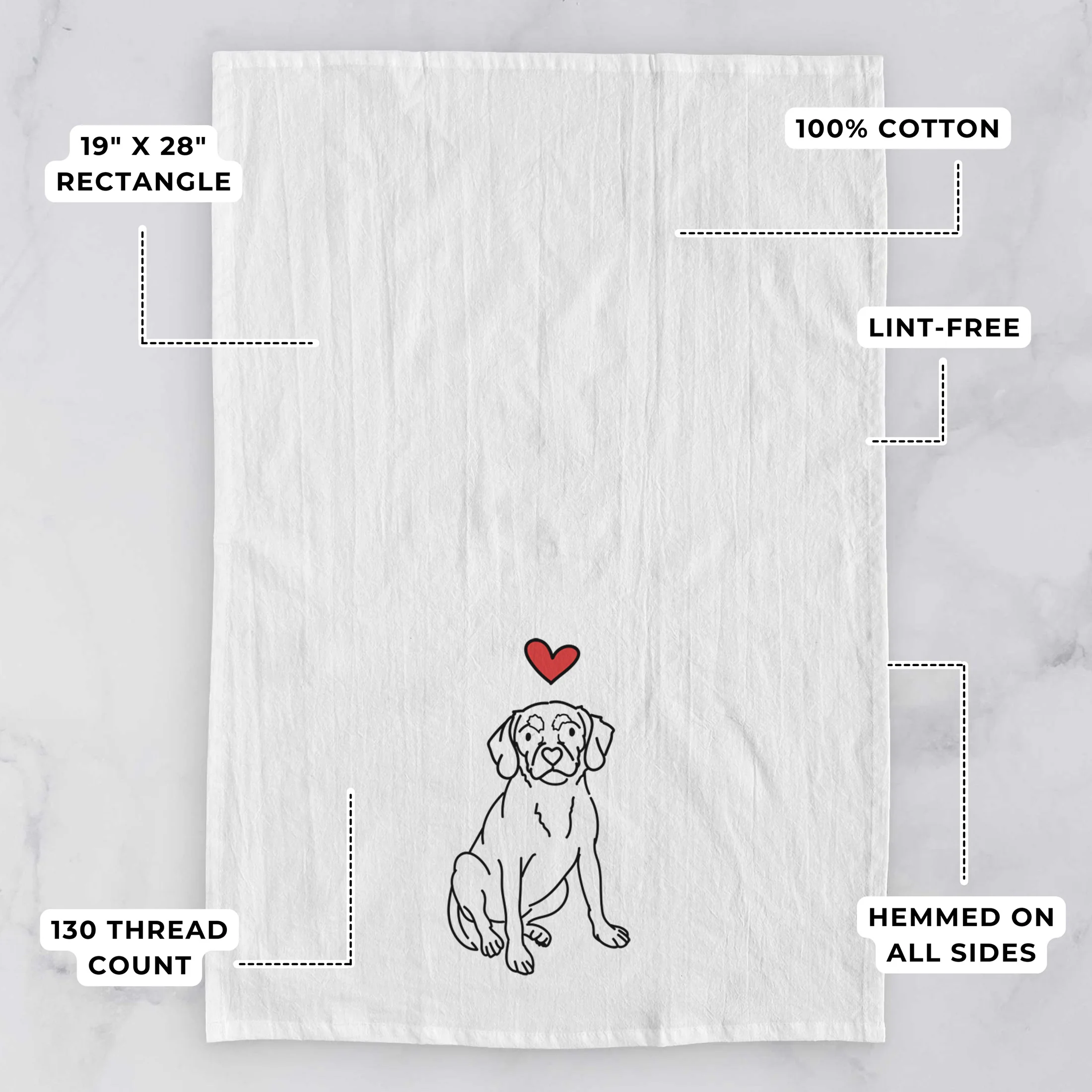 Love Always Puggle - Babs - Tea Towel - Image 3