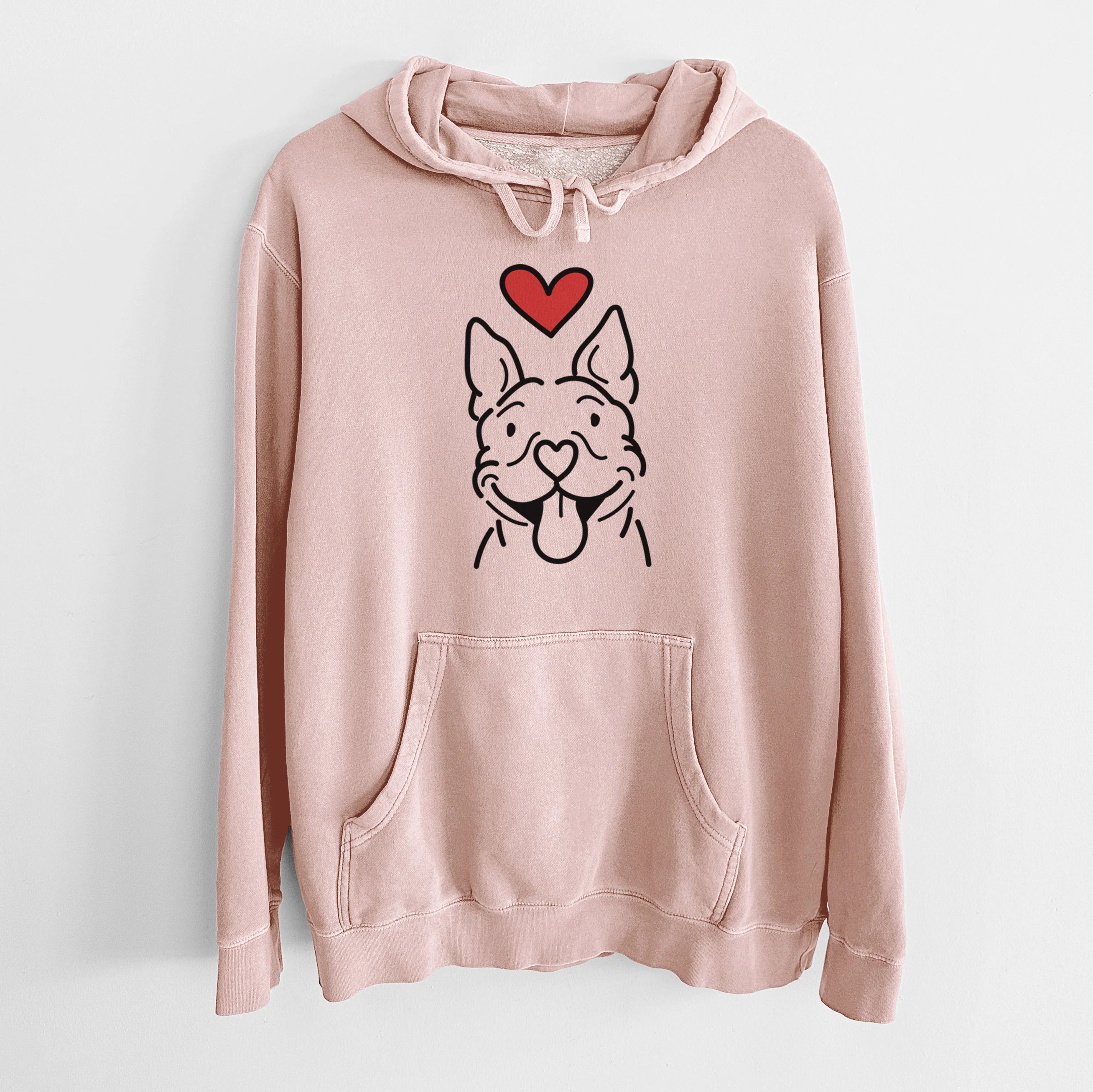 Love Always Pitbull - Basil - Unisex Pigment Dyed Hoodie - Image 6