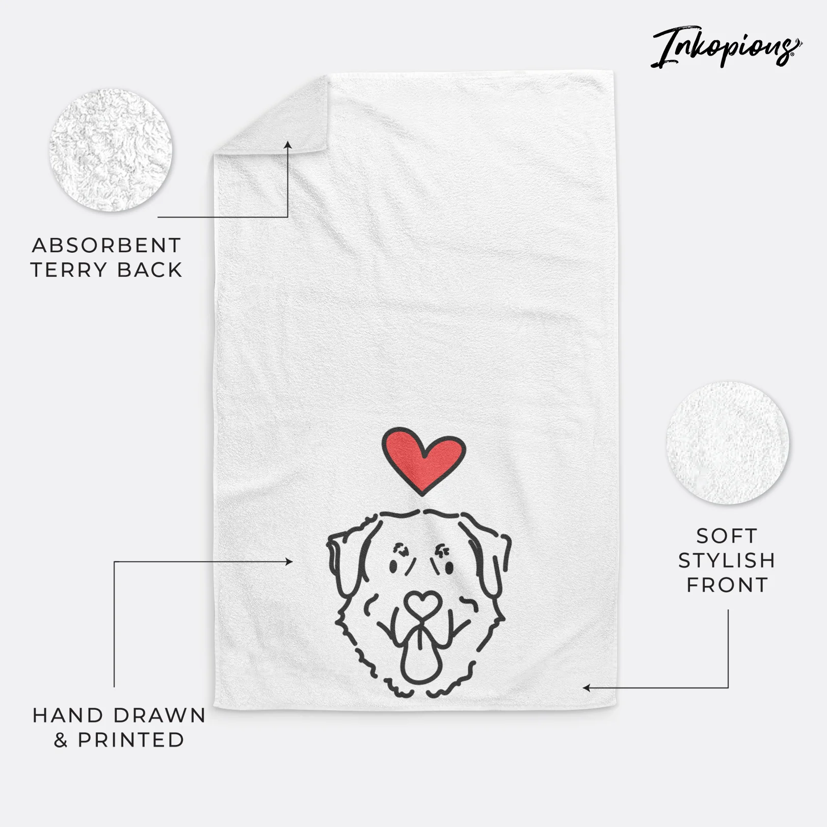 Love Always Anatolian Shepherd - Batu - Decorative Hand Towel - Image 5