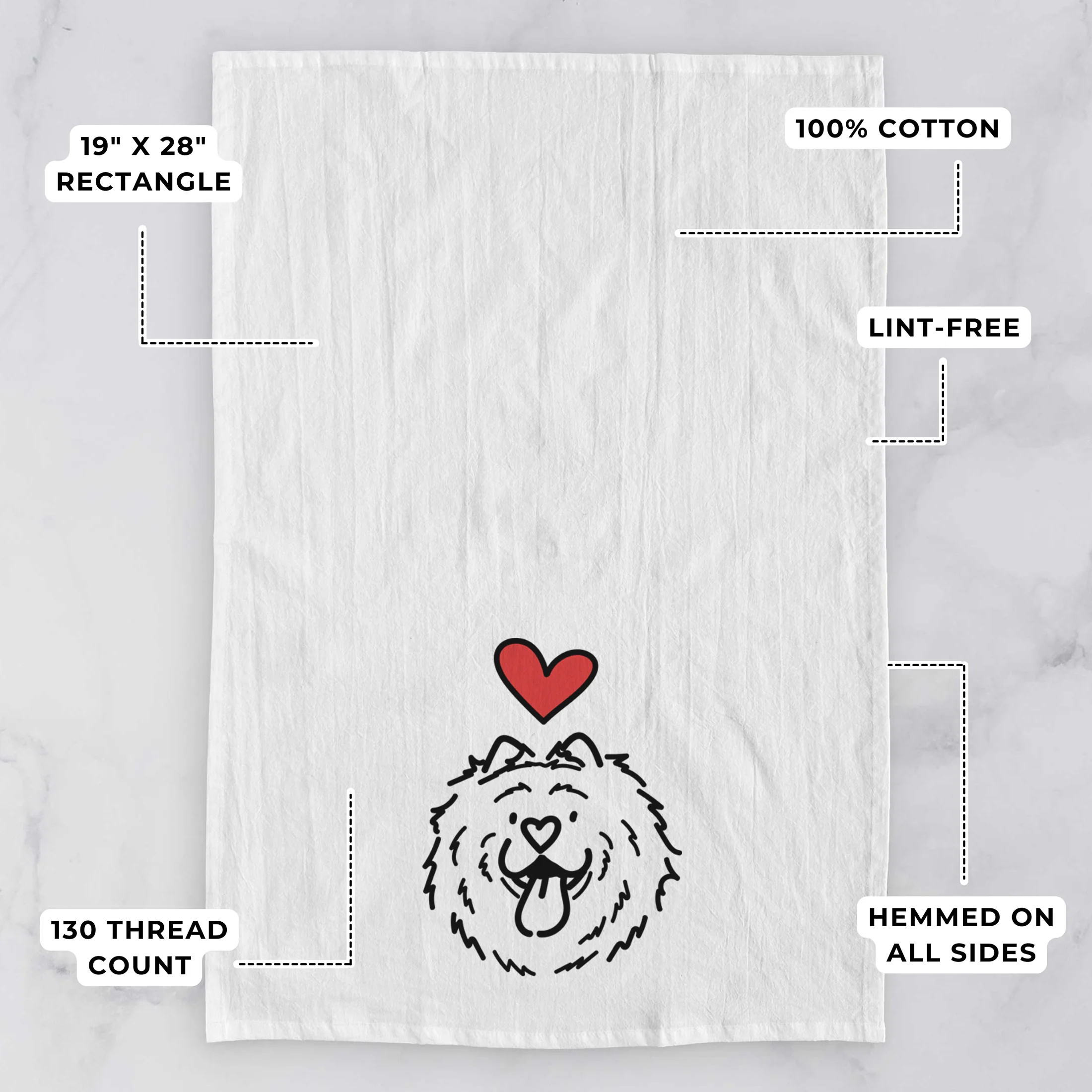 Love Always Chow Chow - Bear - Tea Towel - Image 3