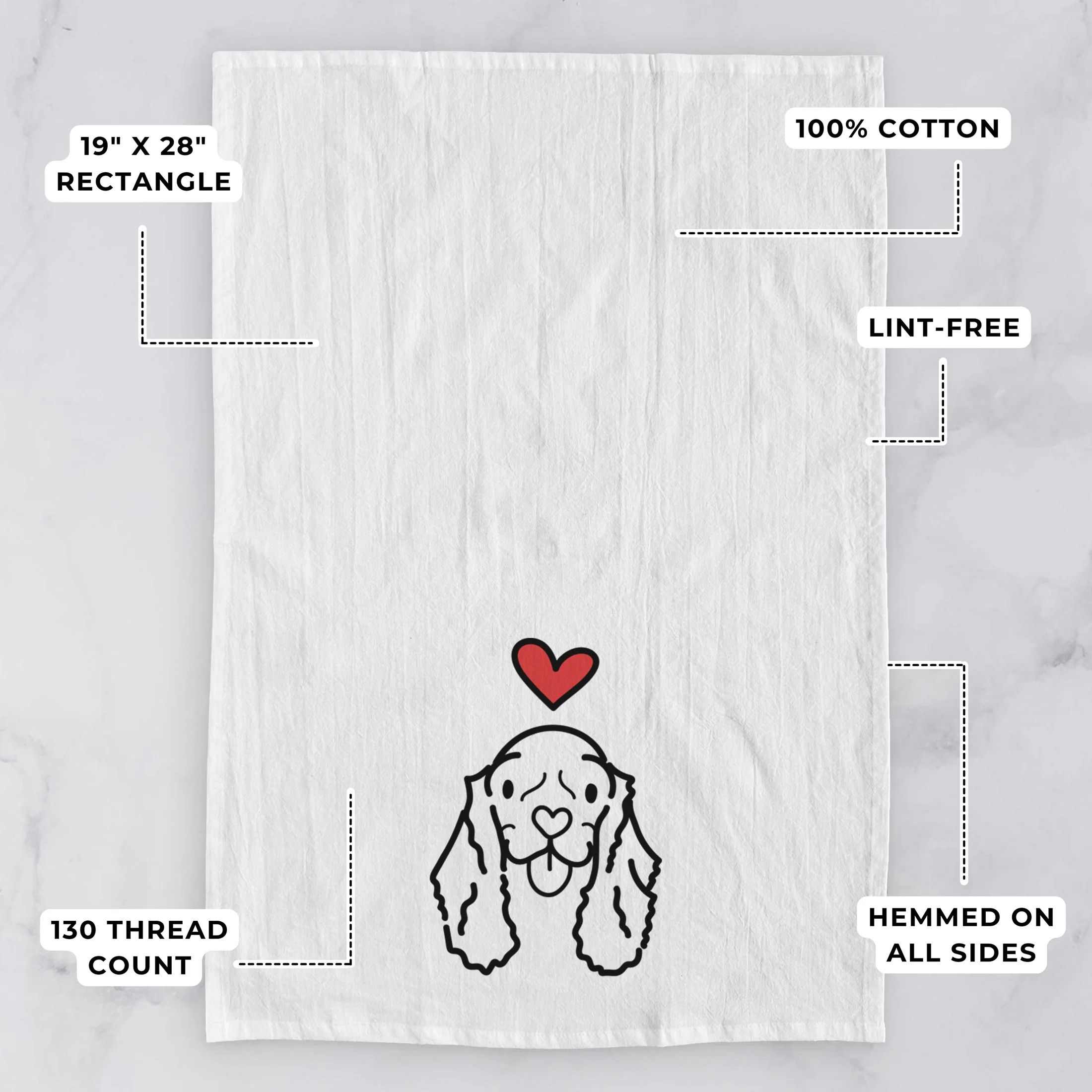 Love Always American Cocker Spaniel - Bella - Tea Towel - Image 3