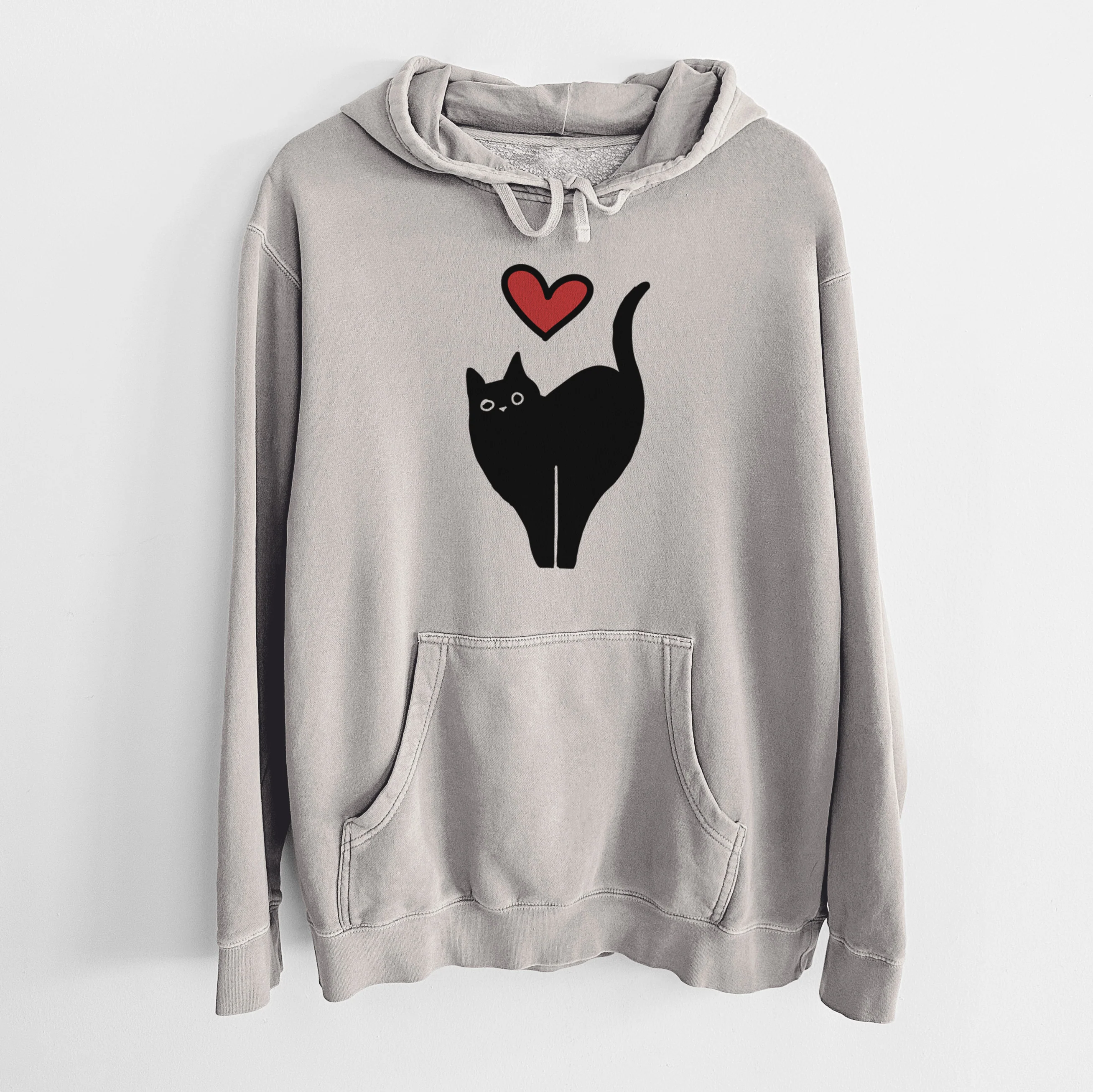 Love Always Black Cat - Bella - Unisex Pigment Dyed Hoodie - Image 5