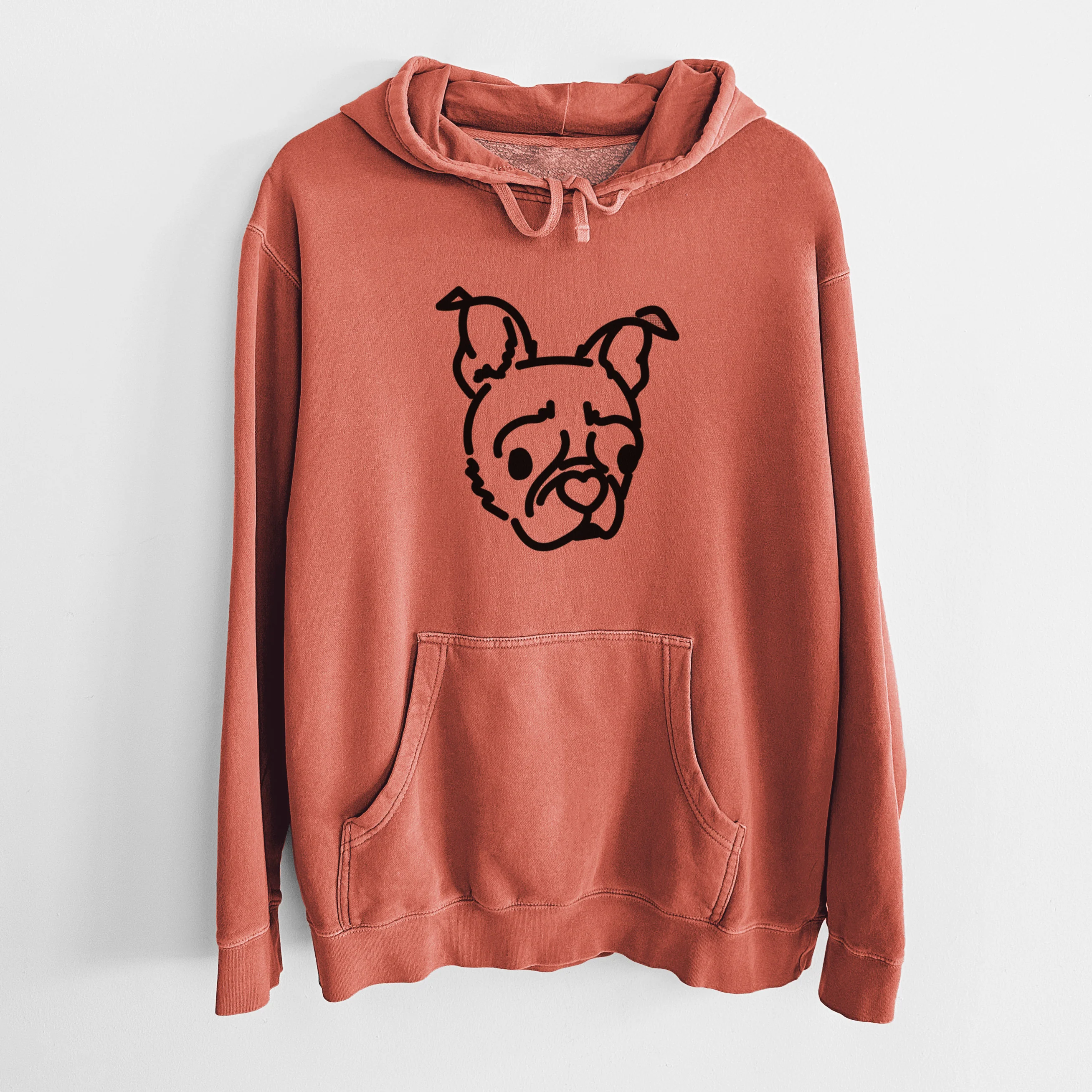Love Always Pug Boston Terrier Mix - Bella - Unisex Pigment Dyed Hoodie - Image 15