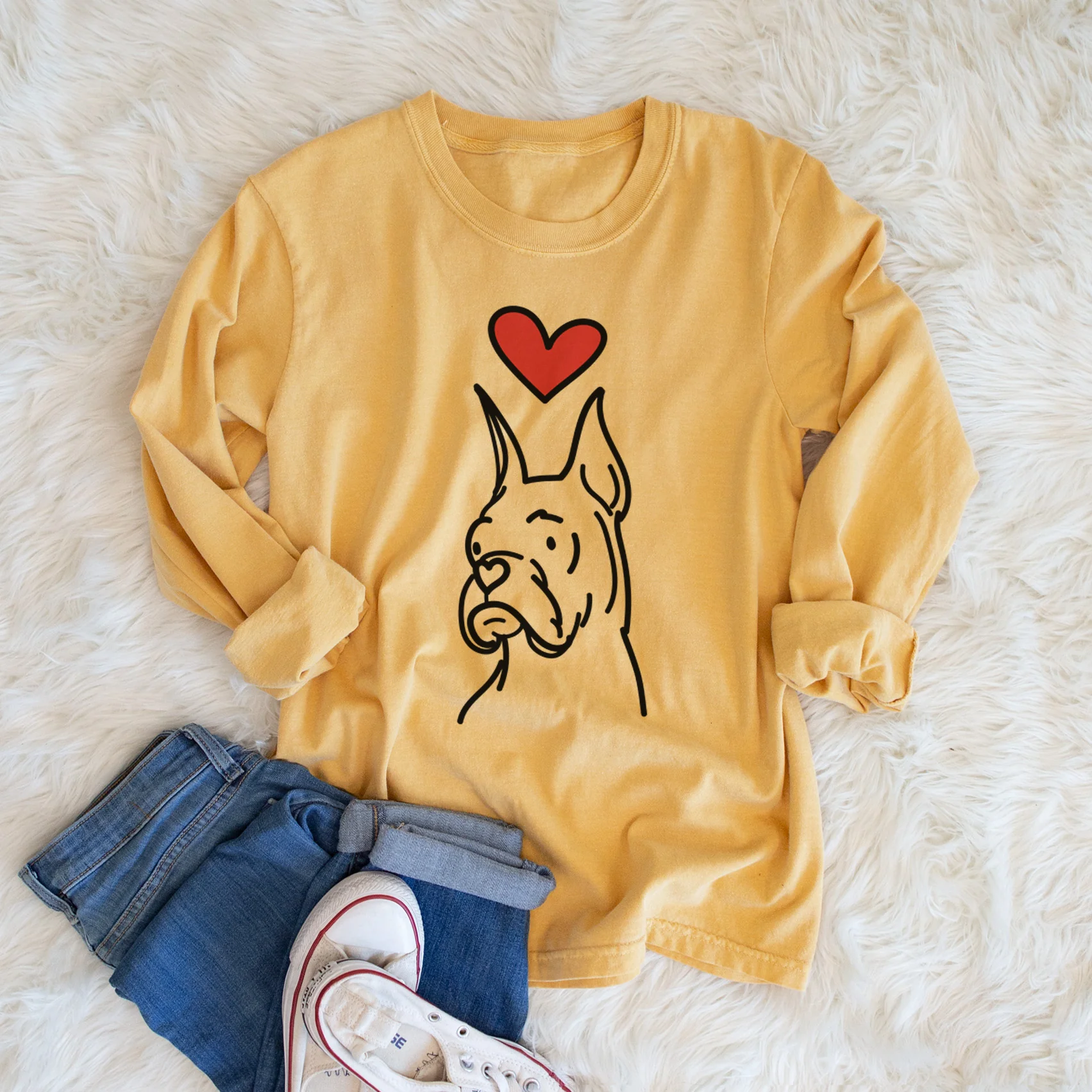 Love Always Rescue Boxer - Billy - Heavyweight 100% Cotton Long Sleeve - Image 5