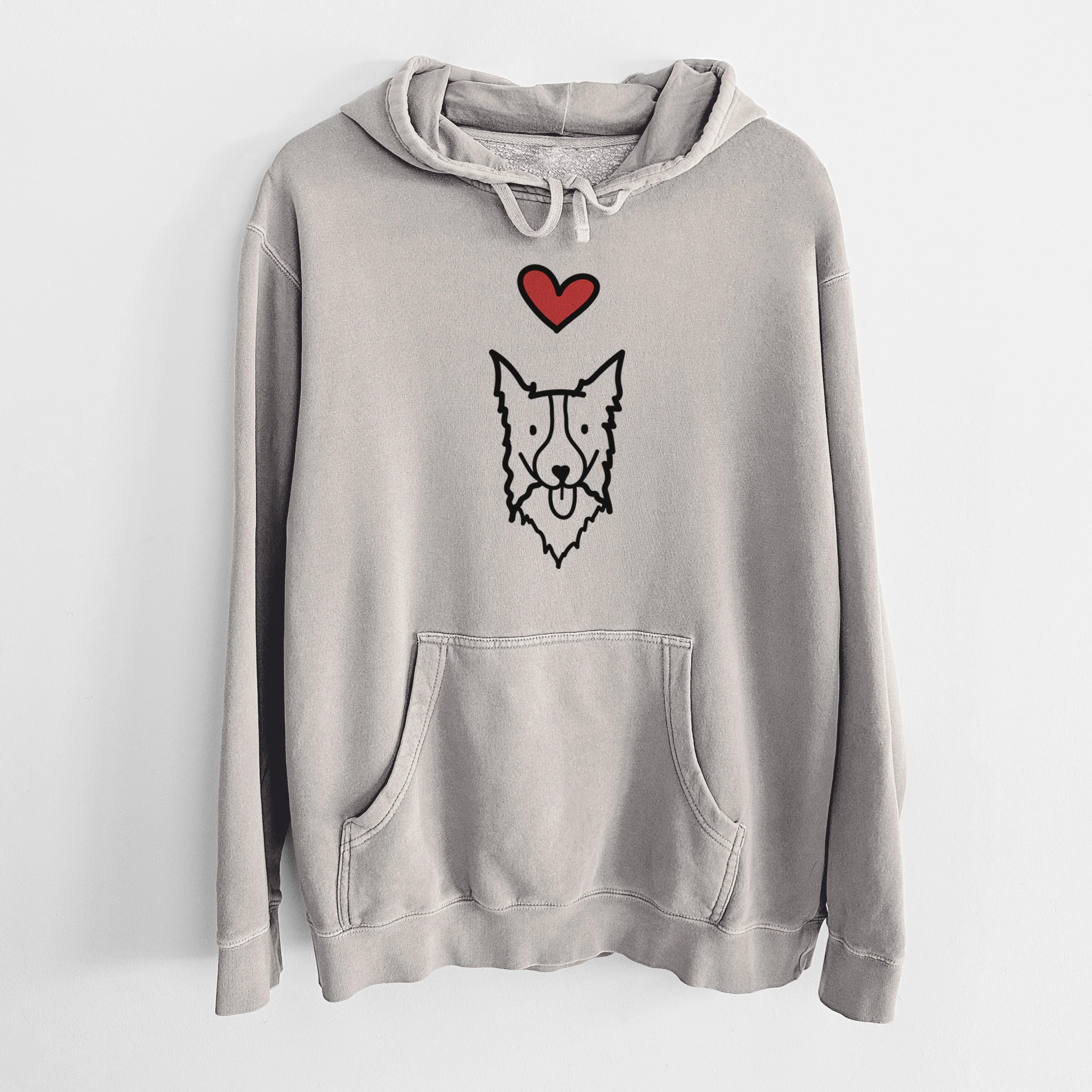 Love Always Border Collie - Unisex Pigment Dyed Hoodie - Image 5