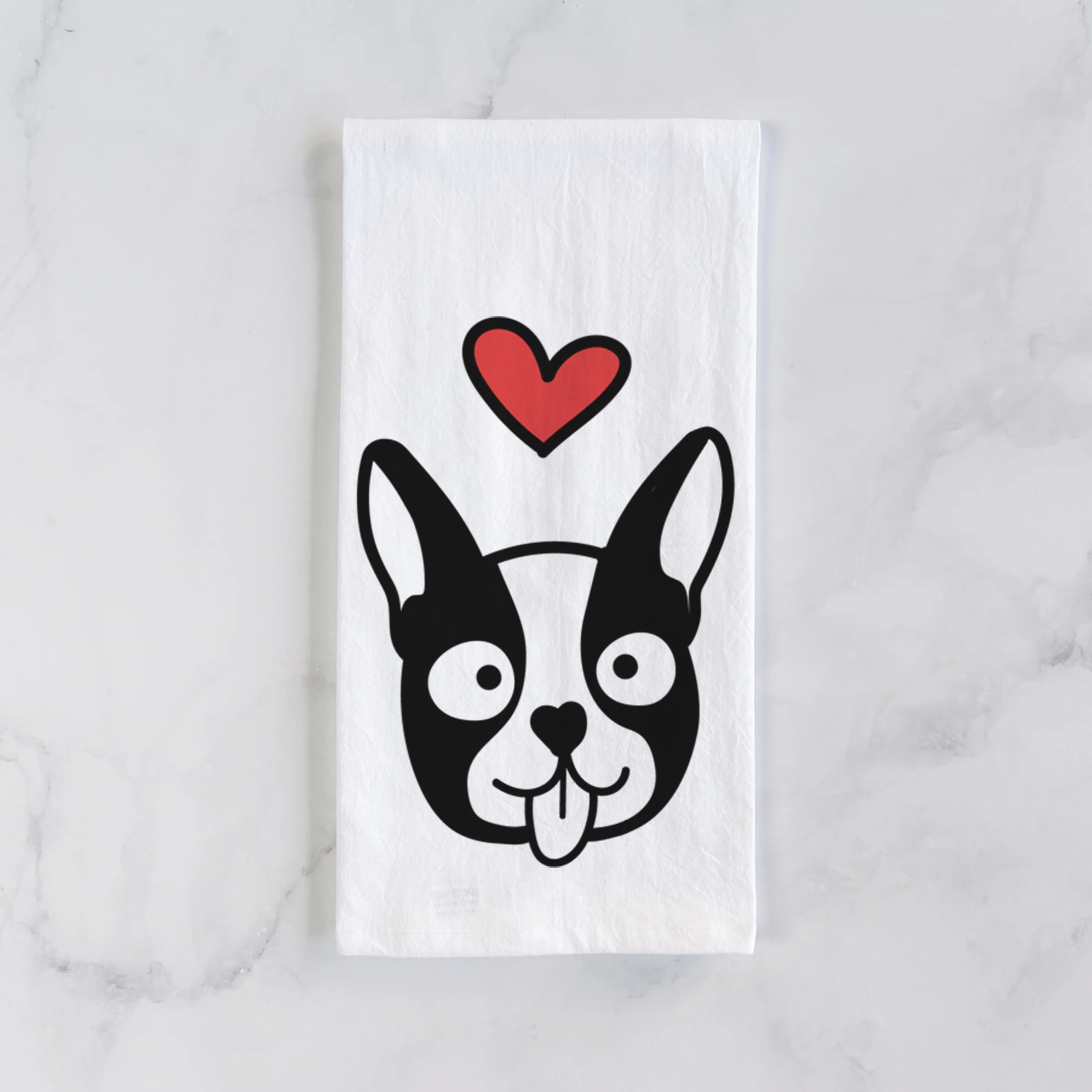 Love Always Boston Terrier - Tea Towel - Image 2