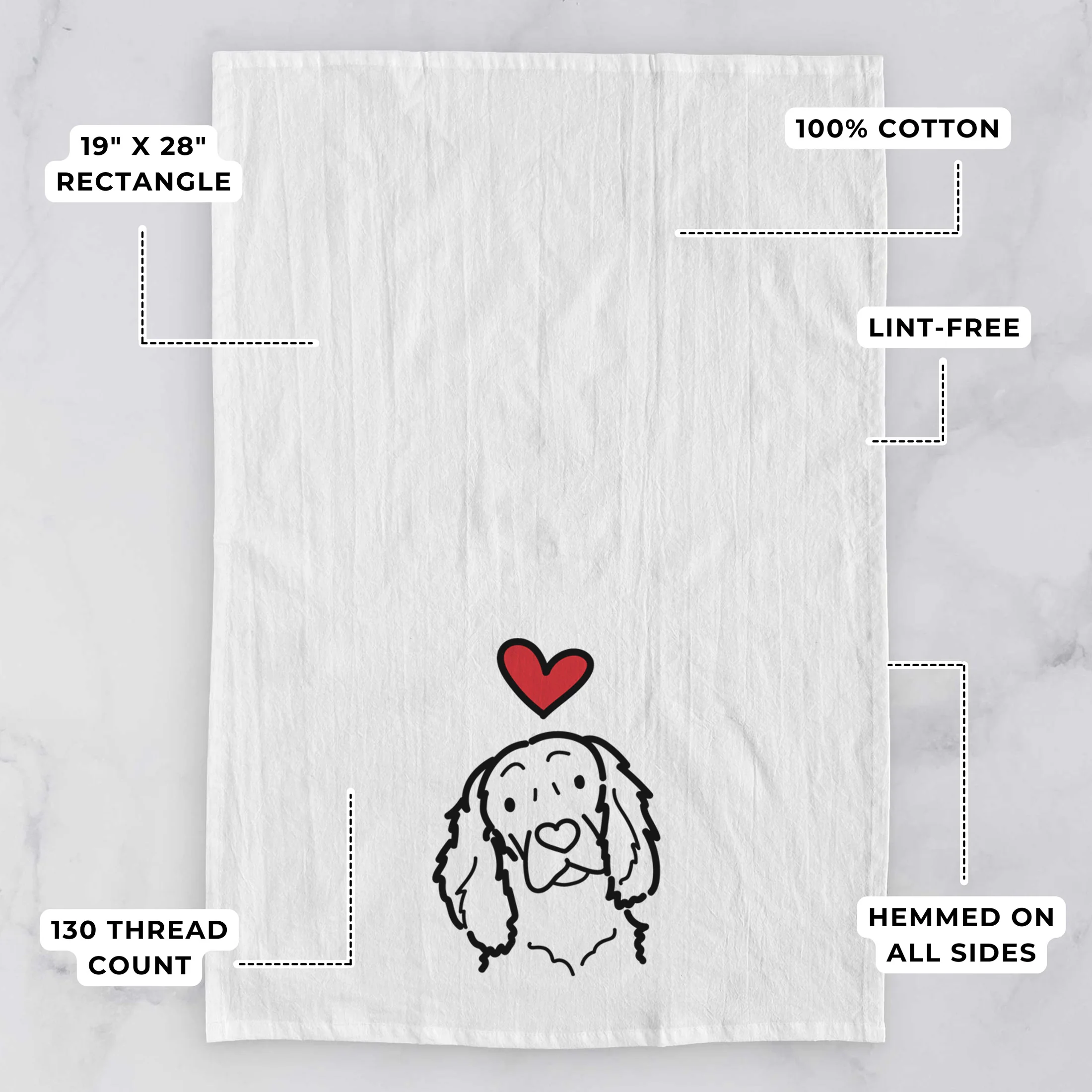 Love Always Boykin Spaniel - Tea Towel - Image 3