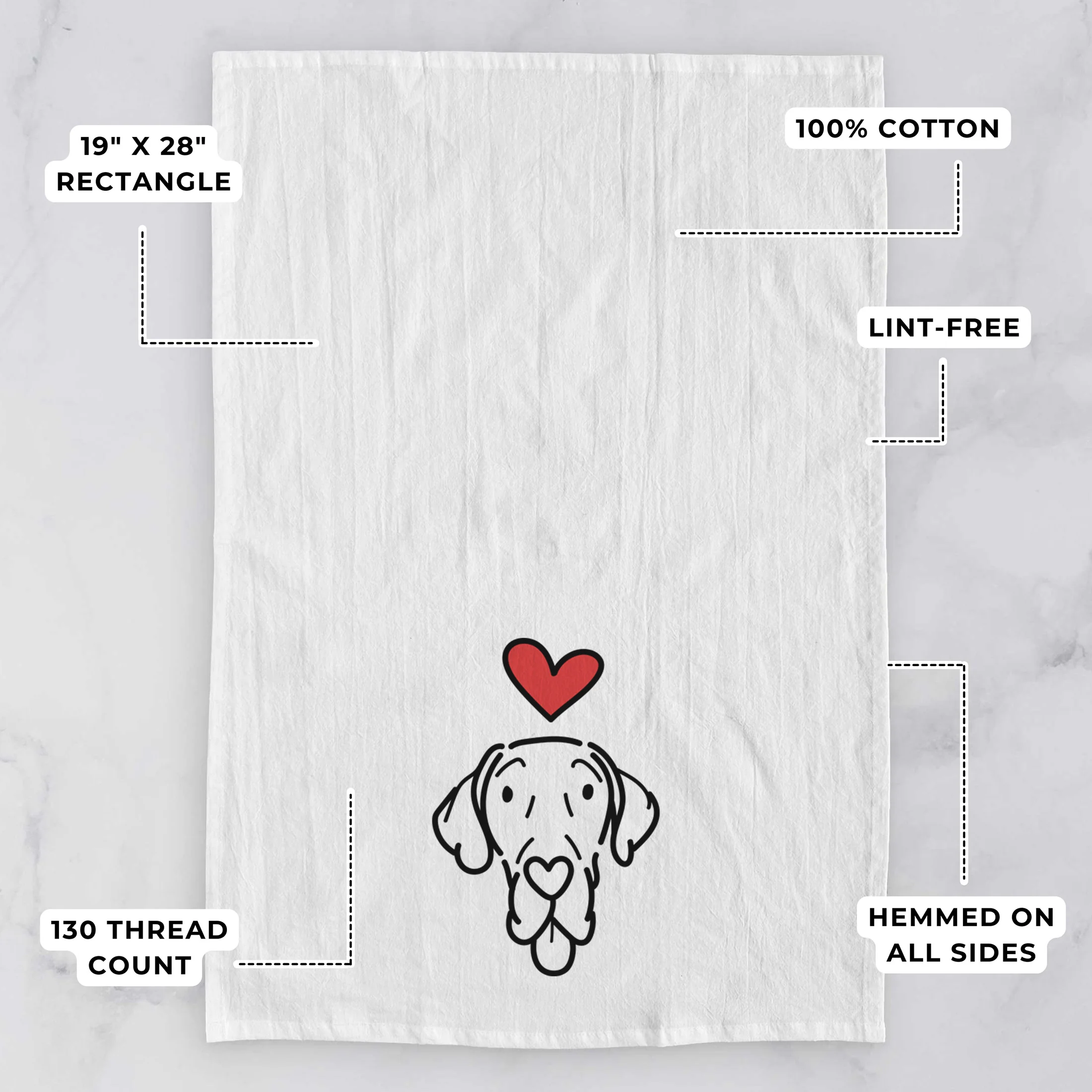 Love Always Great Dane - Bruce - Tea Towel - Image 3