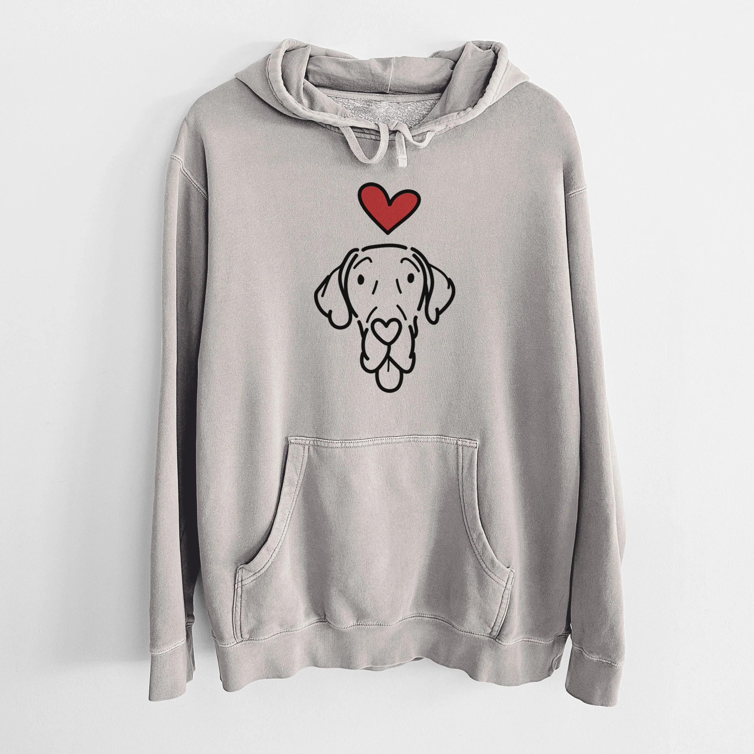 Love Always Great Dane - Bruce - Unisex Pigment Dyed Hoodie - Image 5