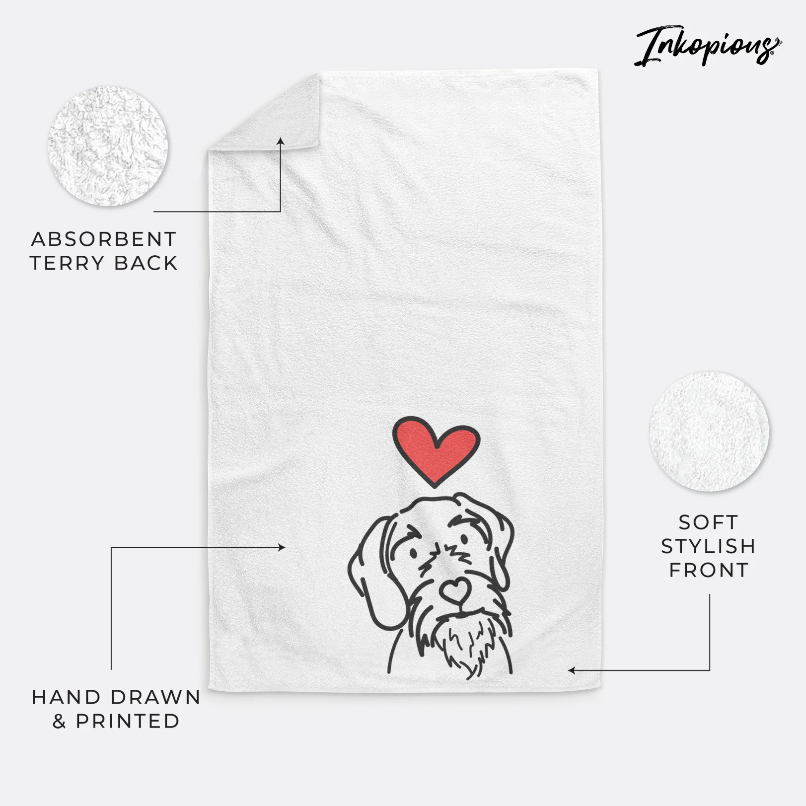 Love Always German Wirehaired Pointer - Buck - Hand Towel - Image 4