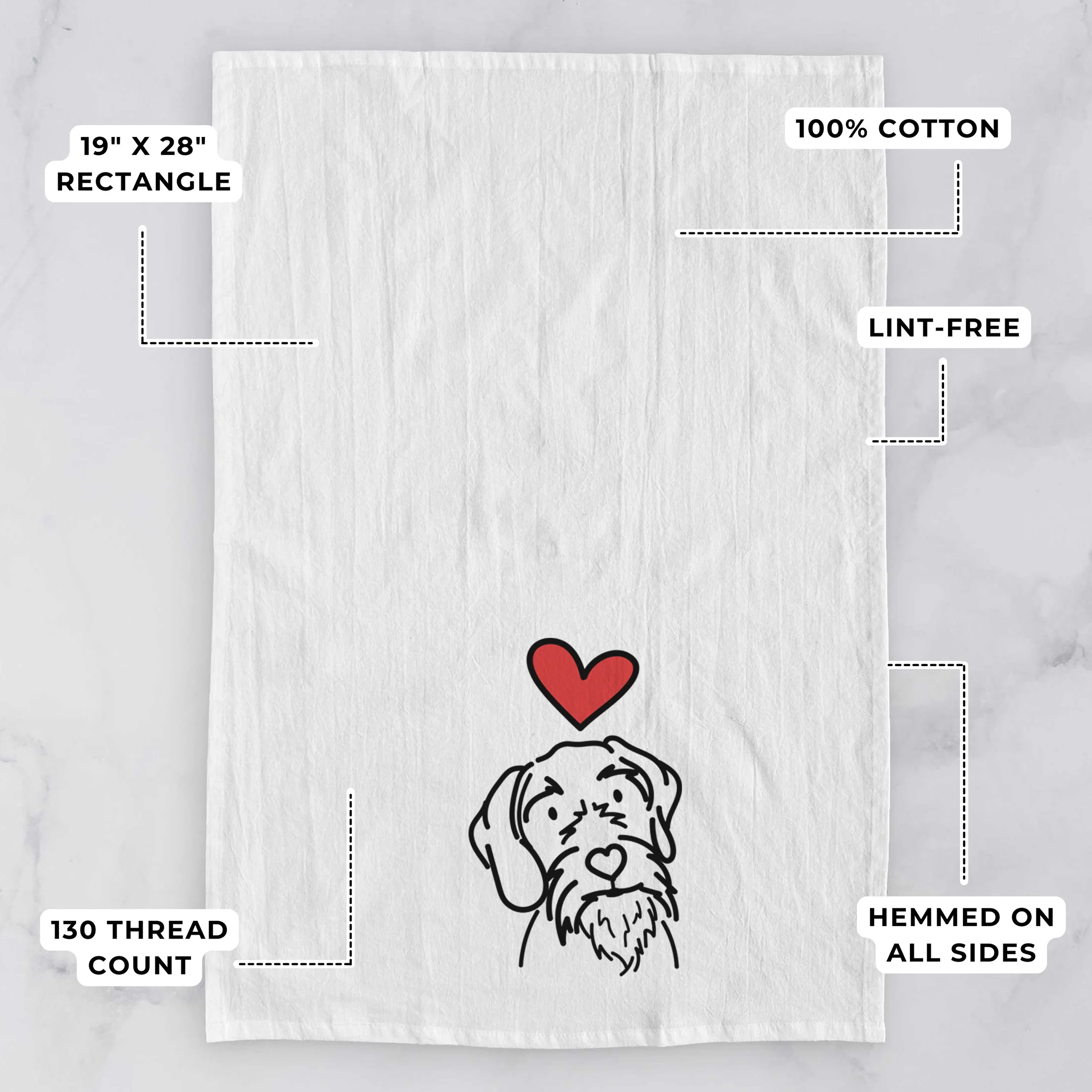 Love Always German Wirehaired Pointer - Buck - Tea Towel - Image 3