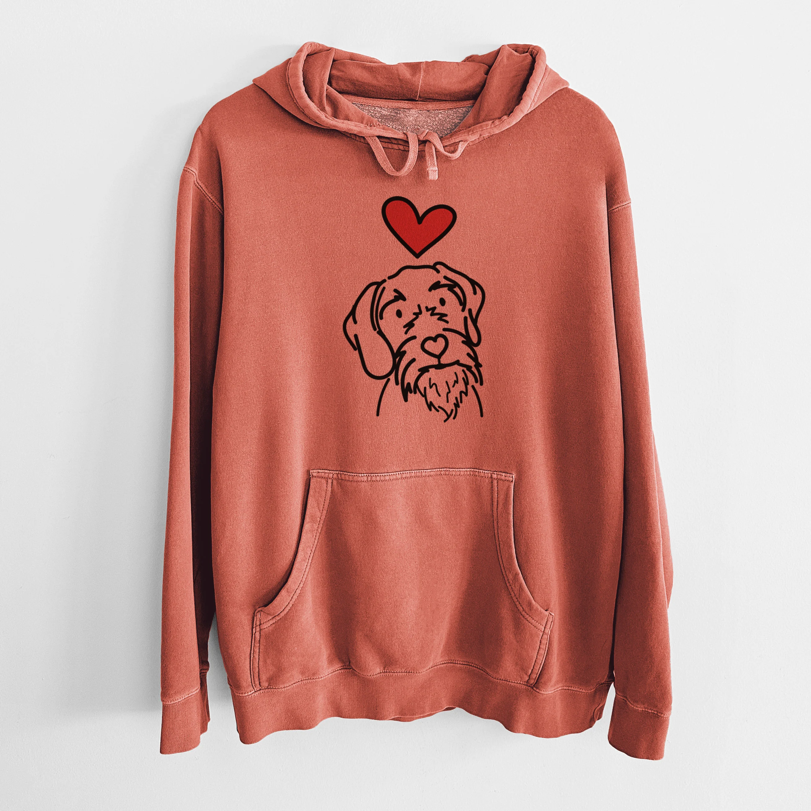 Love Always German Wirehaired Pointer - Buck - Unisex Pigment Dyed Hoodie - Image 8