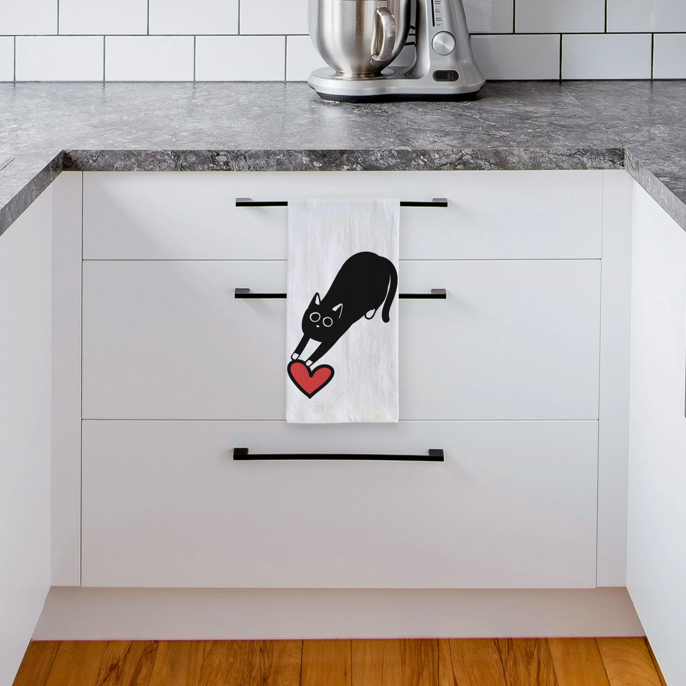 Love Always Black Cat - Bug - Tea Towel - Image 4
