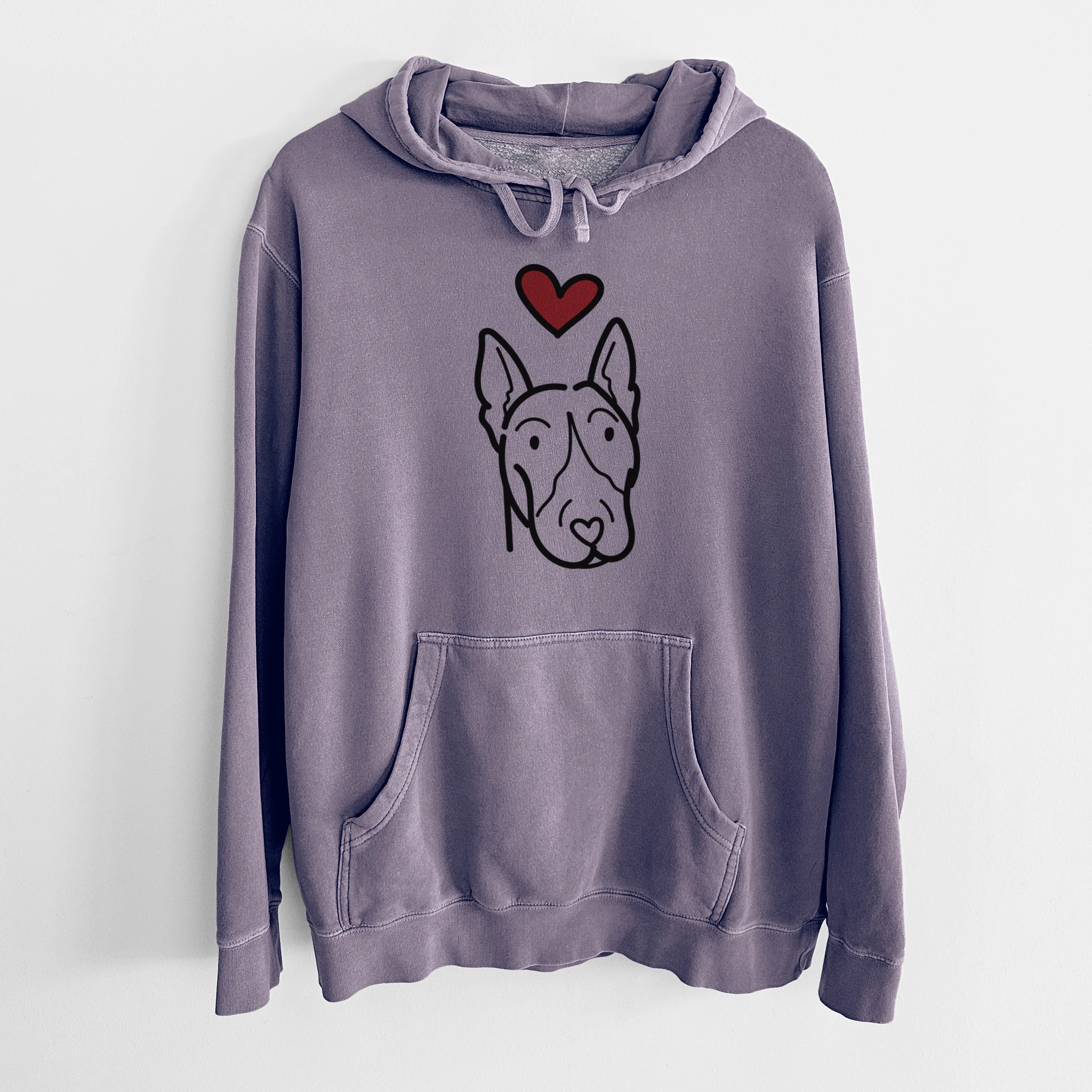 Love Always Bull Terrier - Unisex Pigment Dyed Hoodie - Image 9