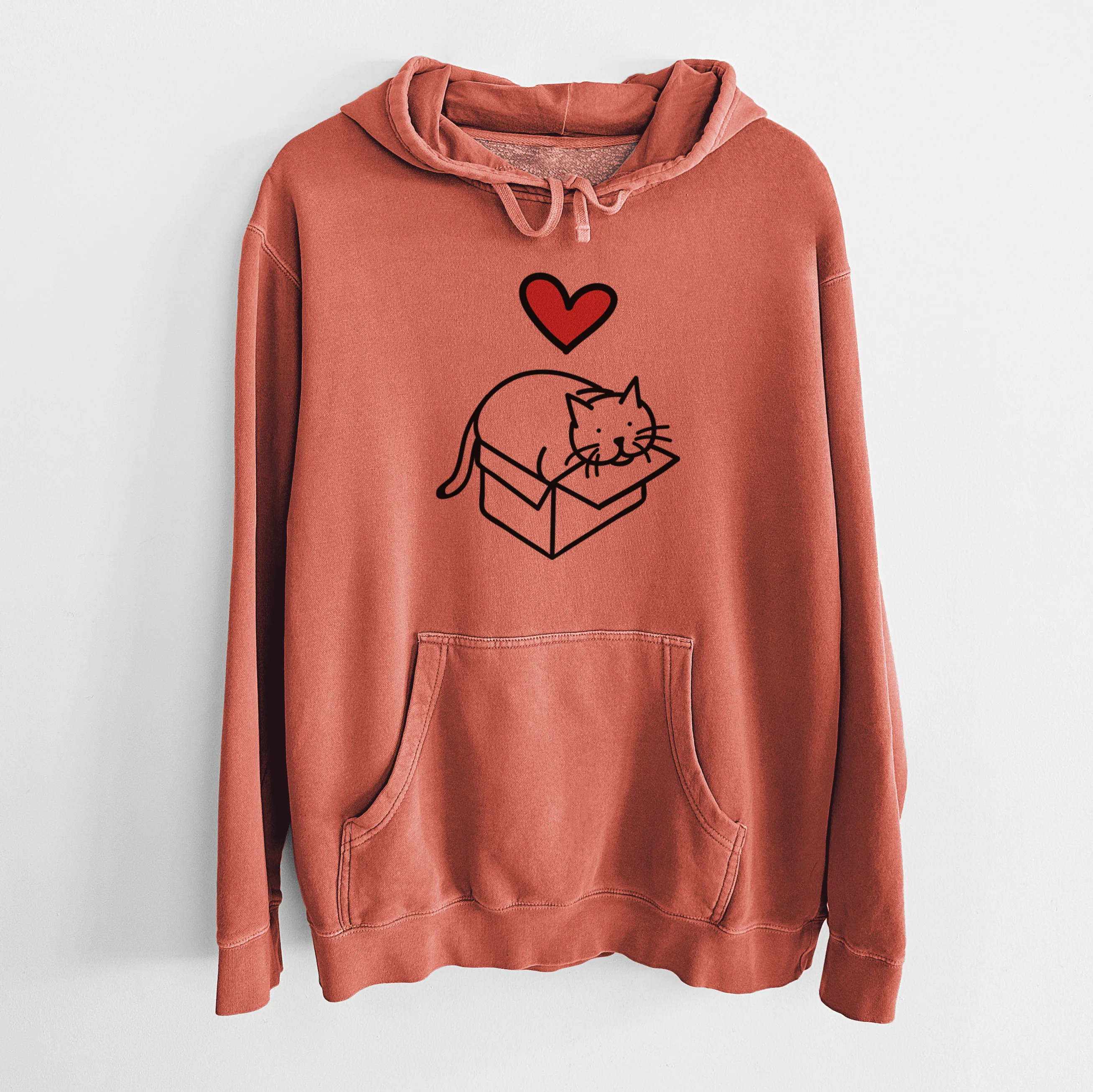 Love Always Cat in a Box - Charlie - Unisex Pigment Dyed Hoodie - Image 8