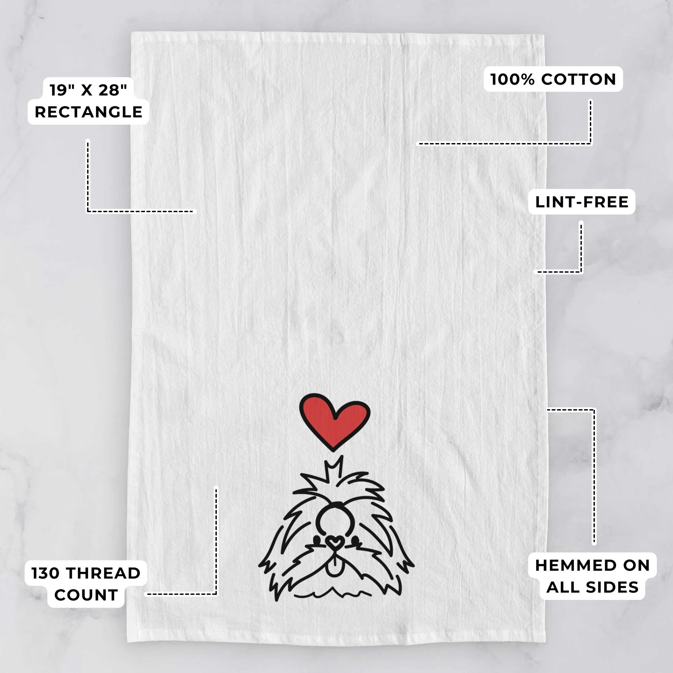Love Always Shih Tzu - CoCo - Tea Towel - Image 3