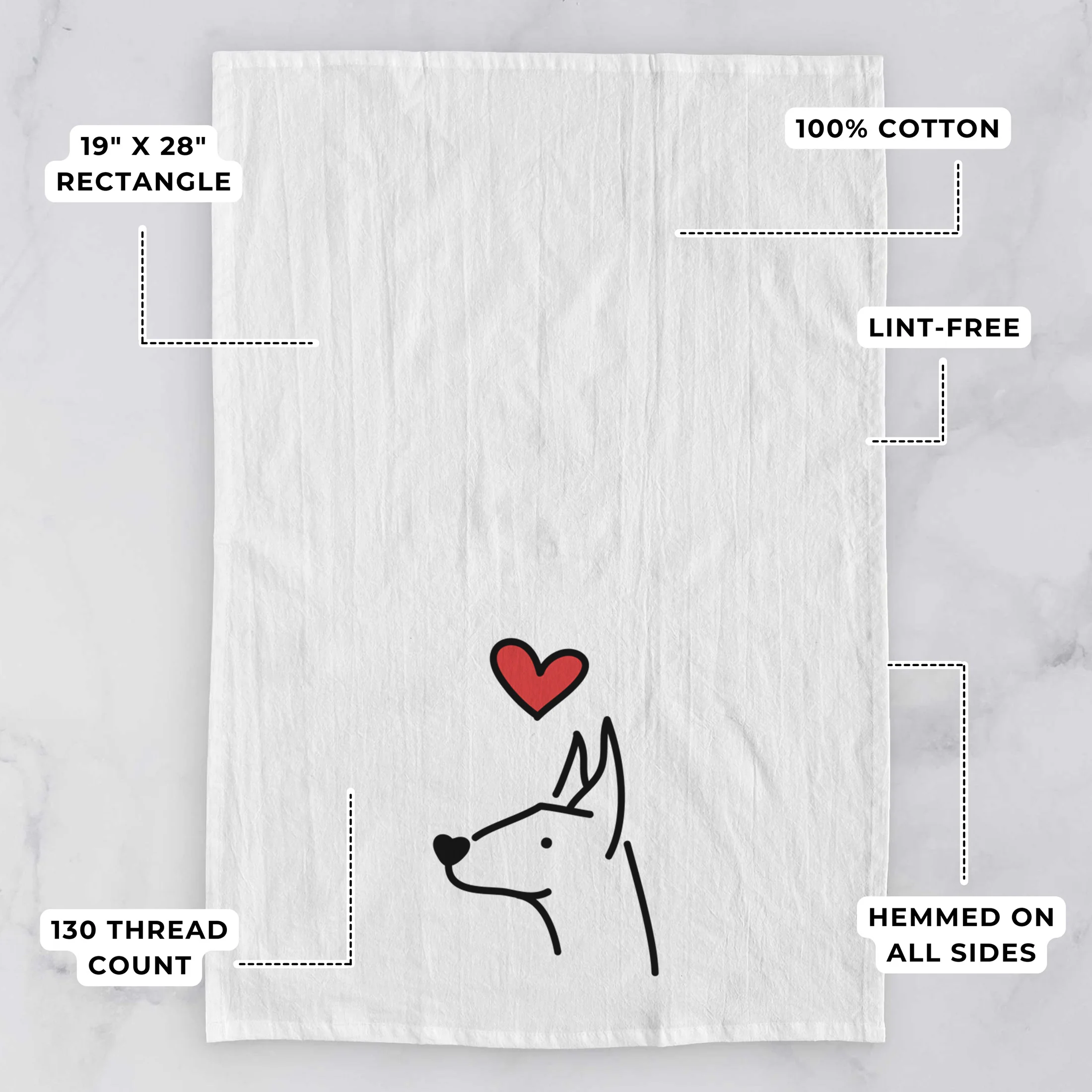 Love Always Doberman Pinscher - Tea Towel - Image 3