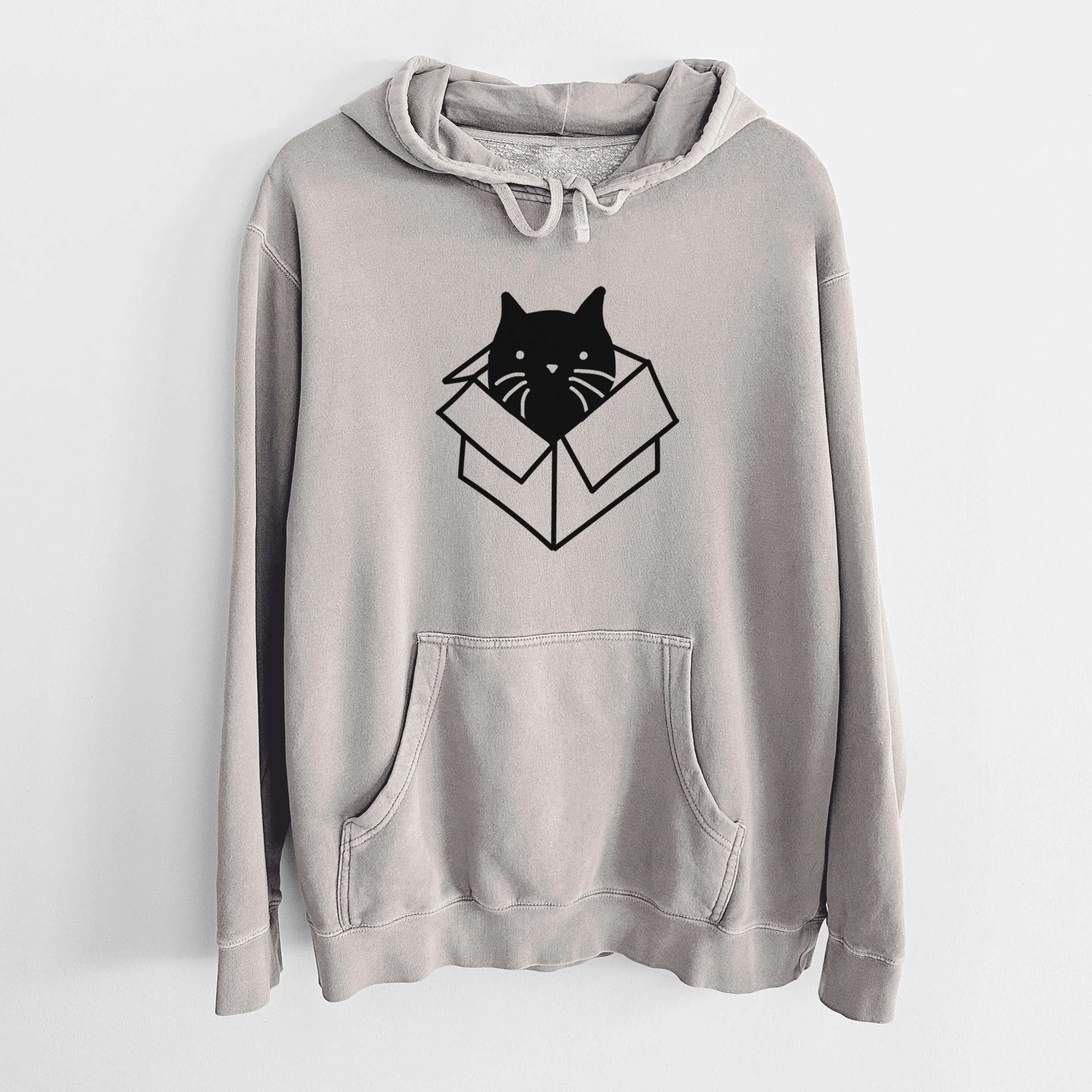 Love Always Black Cat in a Box - Doc - Unisex Pigment Dyed Hoodie - Image 11