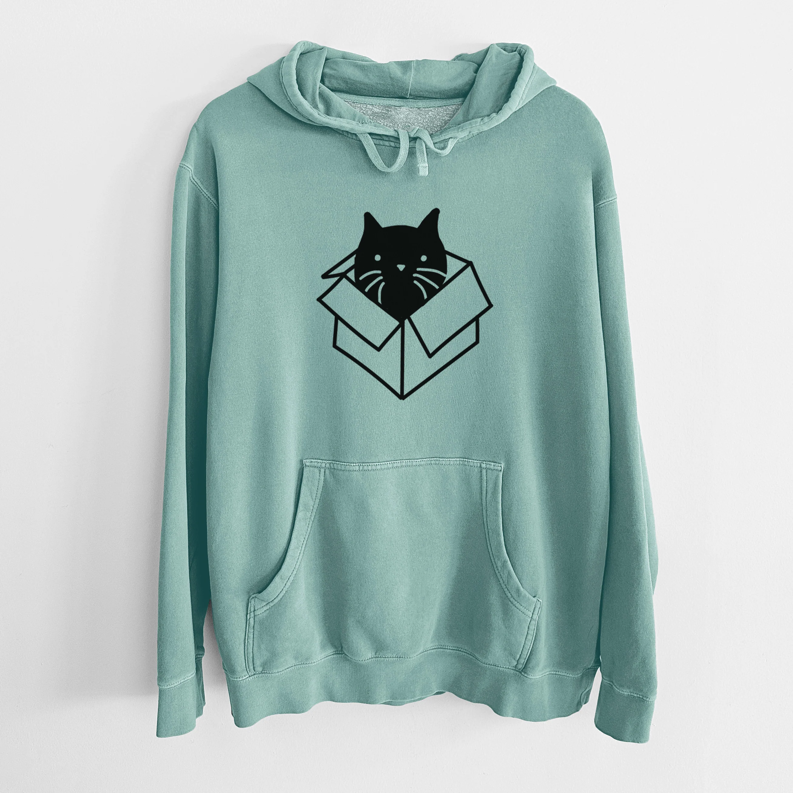 Love Always Black Cat in a Box - Doc - Unisex Pigment Dyed Hoodie - Image 17