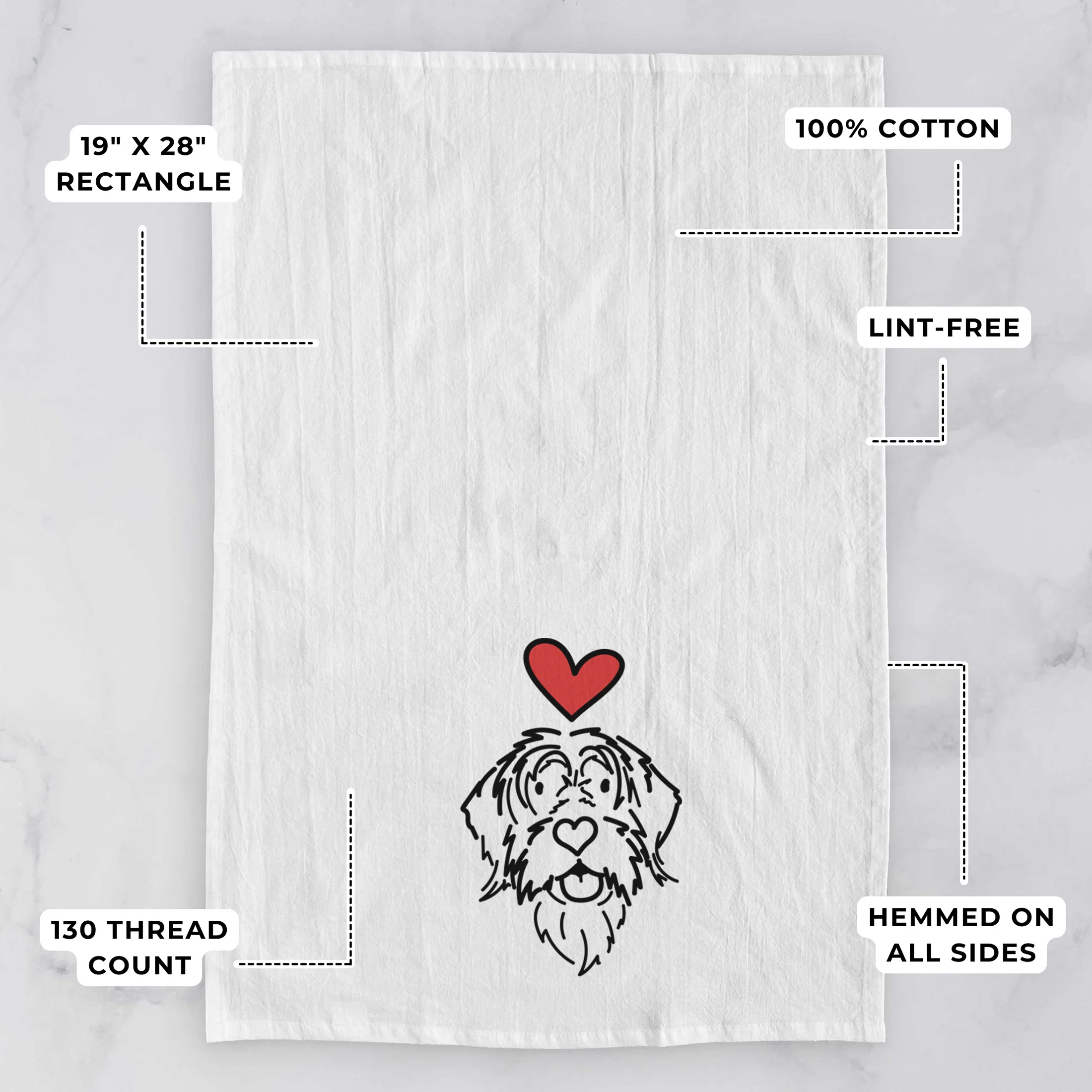 Love Always Wirehaird Pointing Griffon - Gary - Tea Towel - Image 3