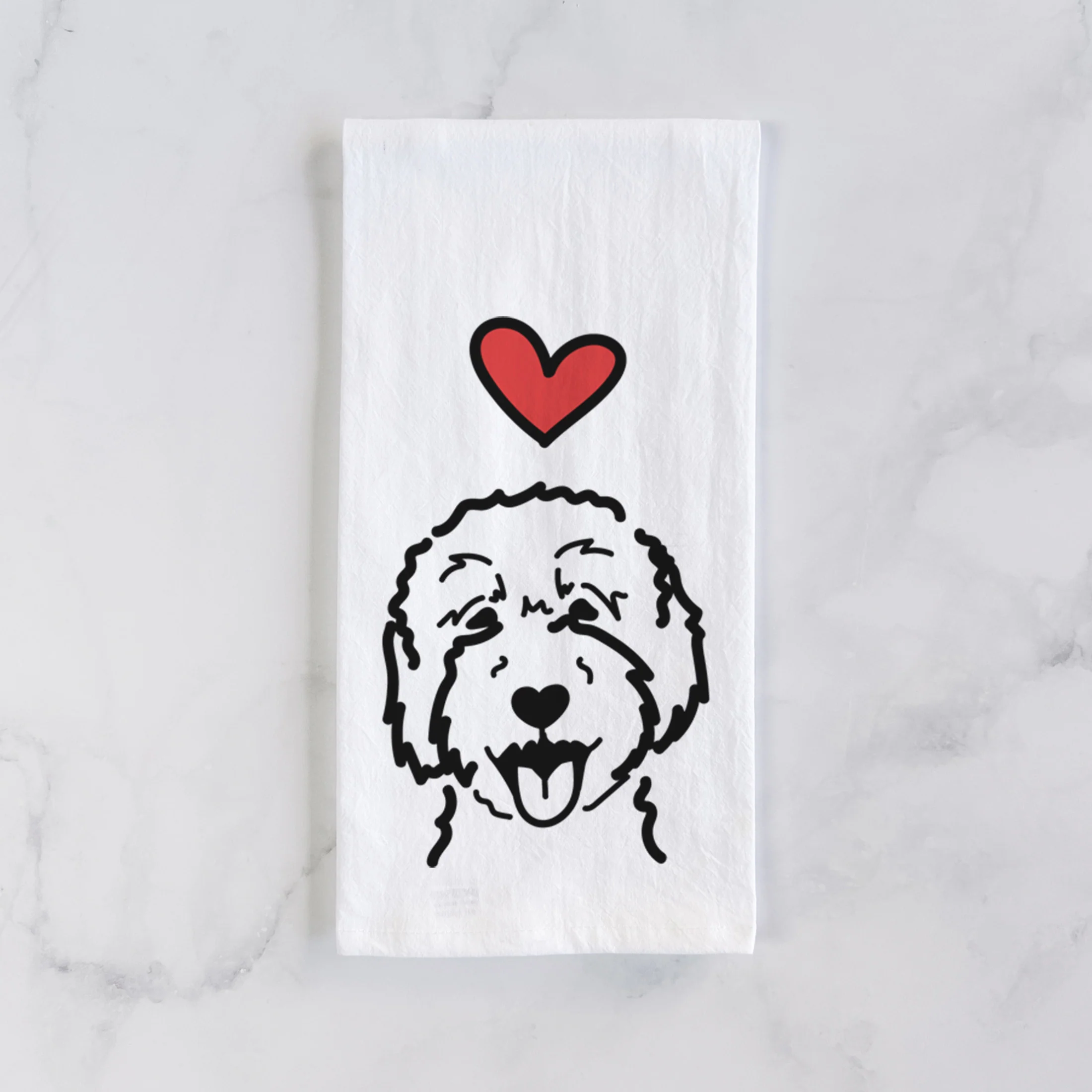 Love Always Goldendoodle 2 - Tea Towel - Image 2