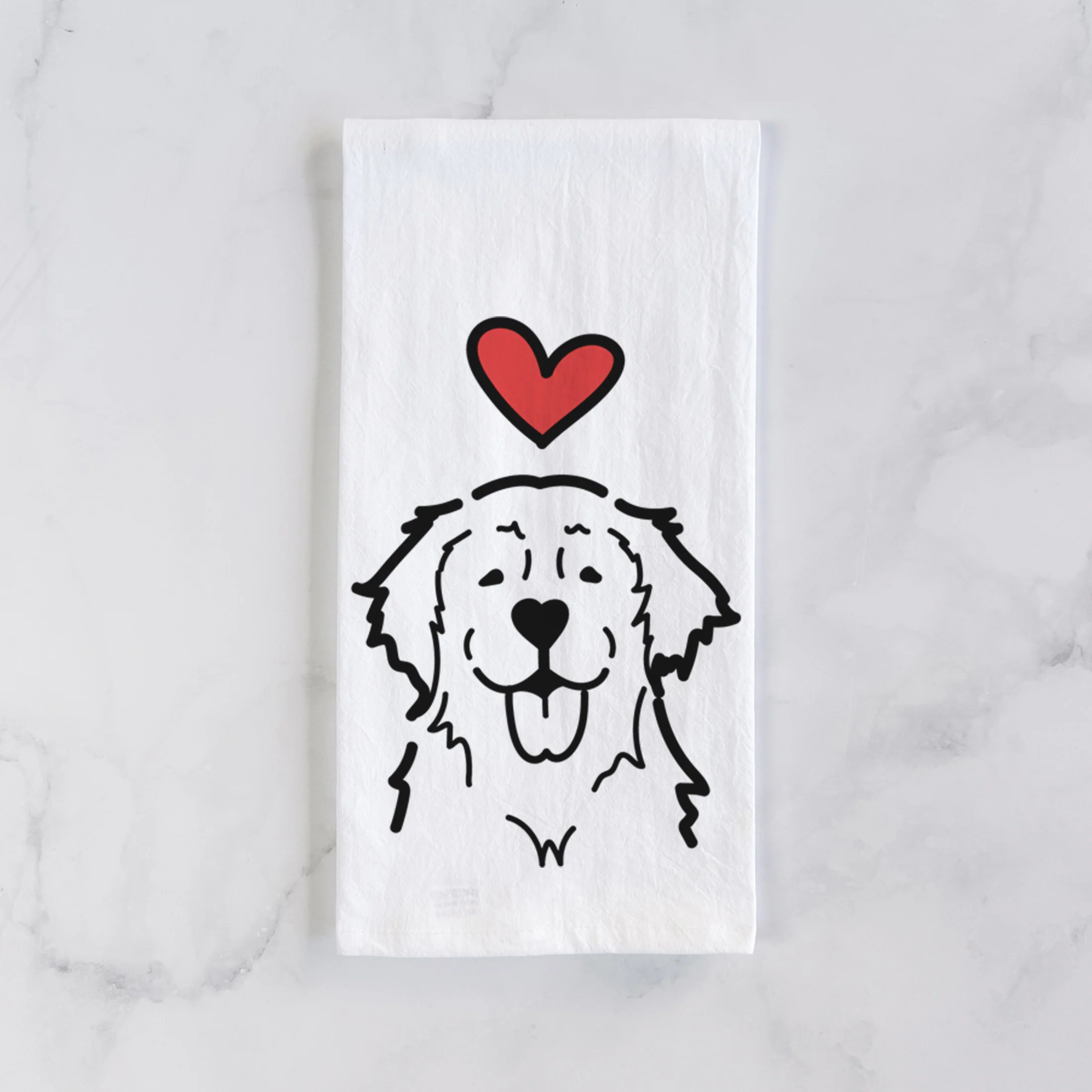 Love Always Golden Retriever - Tea Towel - Image 2