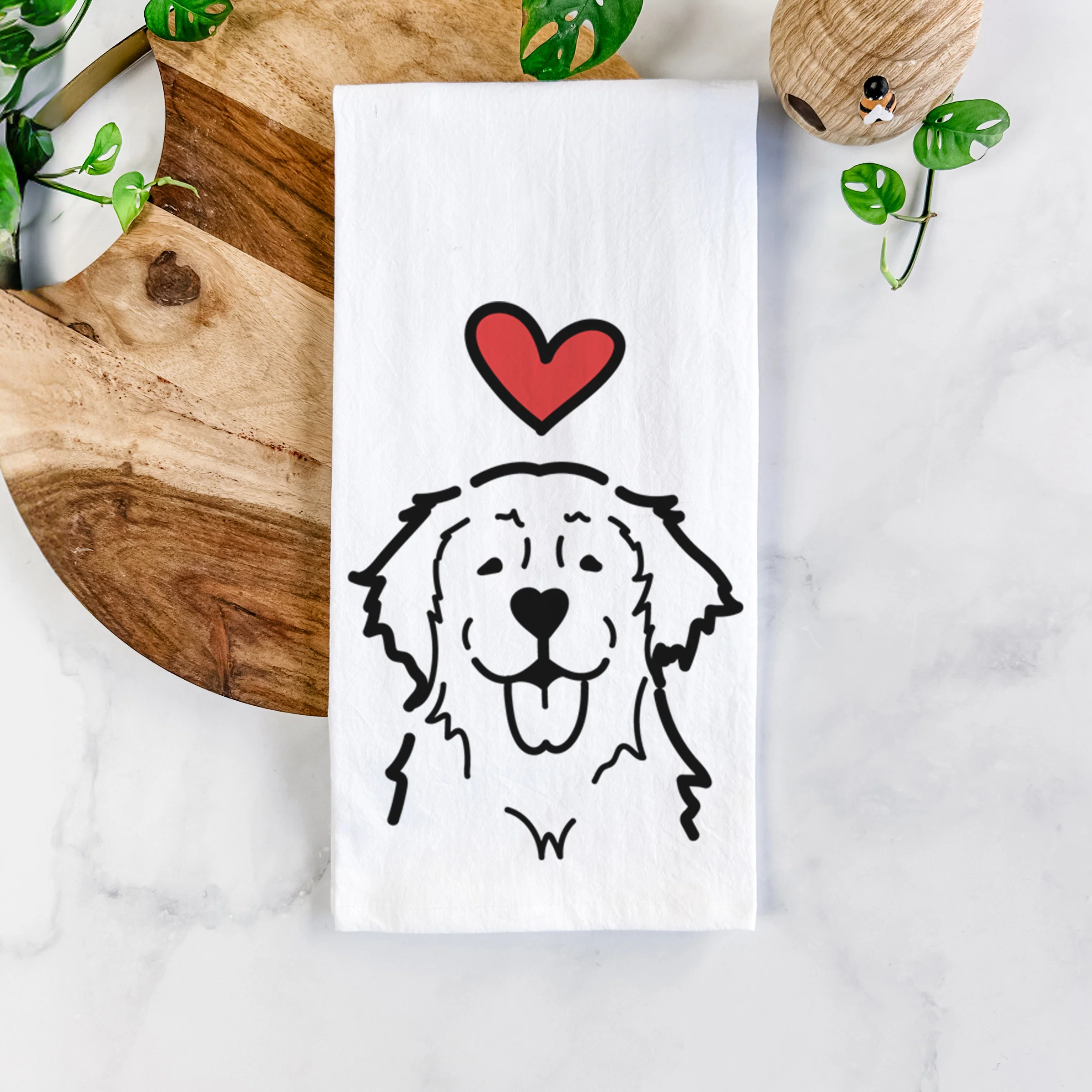 Love Always Golden Retriever - Tea Towel - Image 5