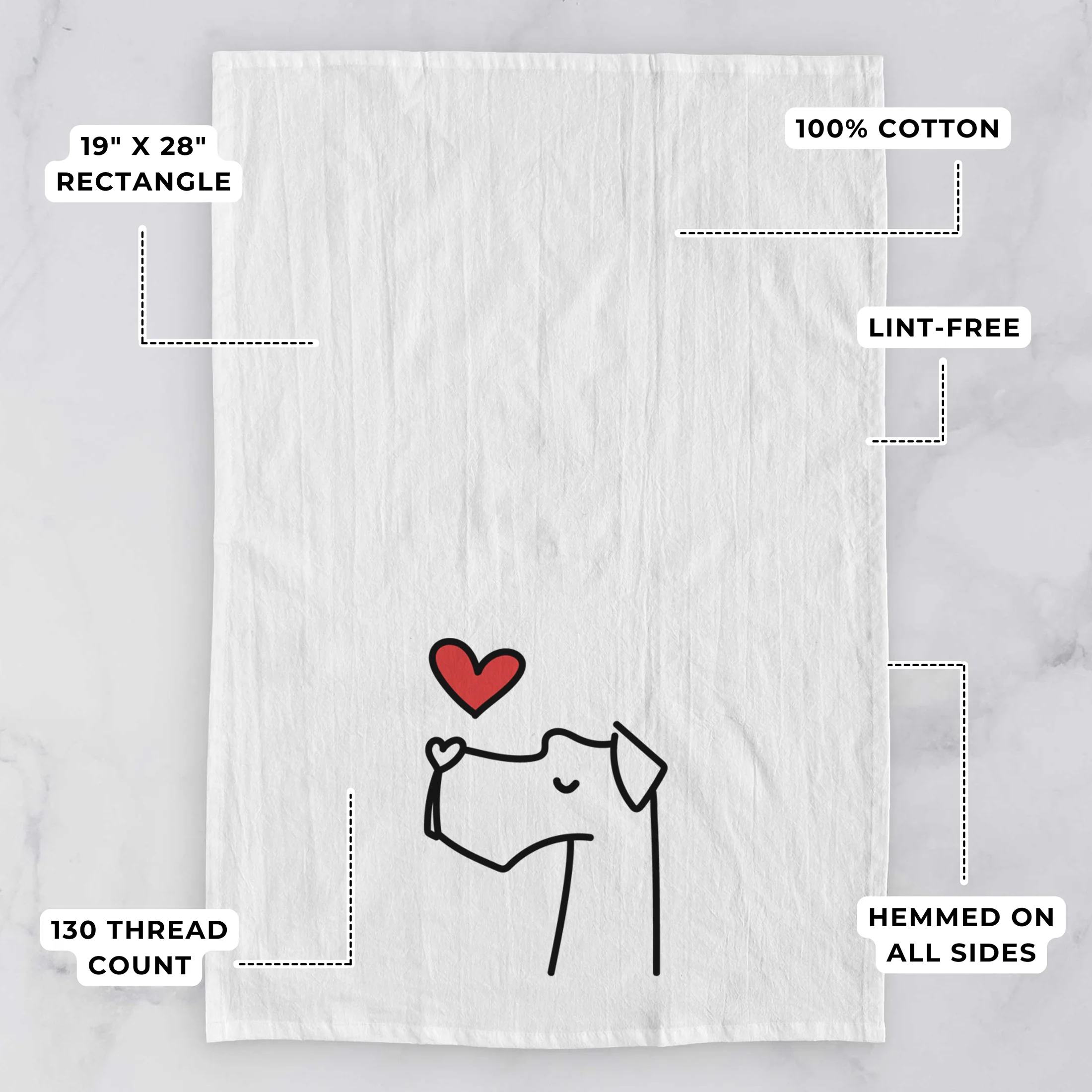 Love Always Great Dane - Tea Towel - Image 3