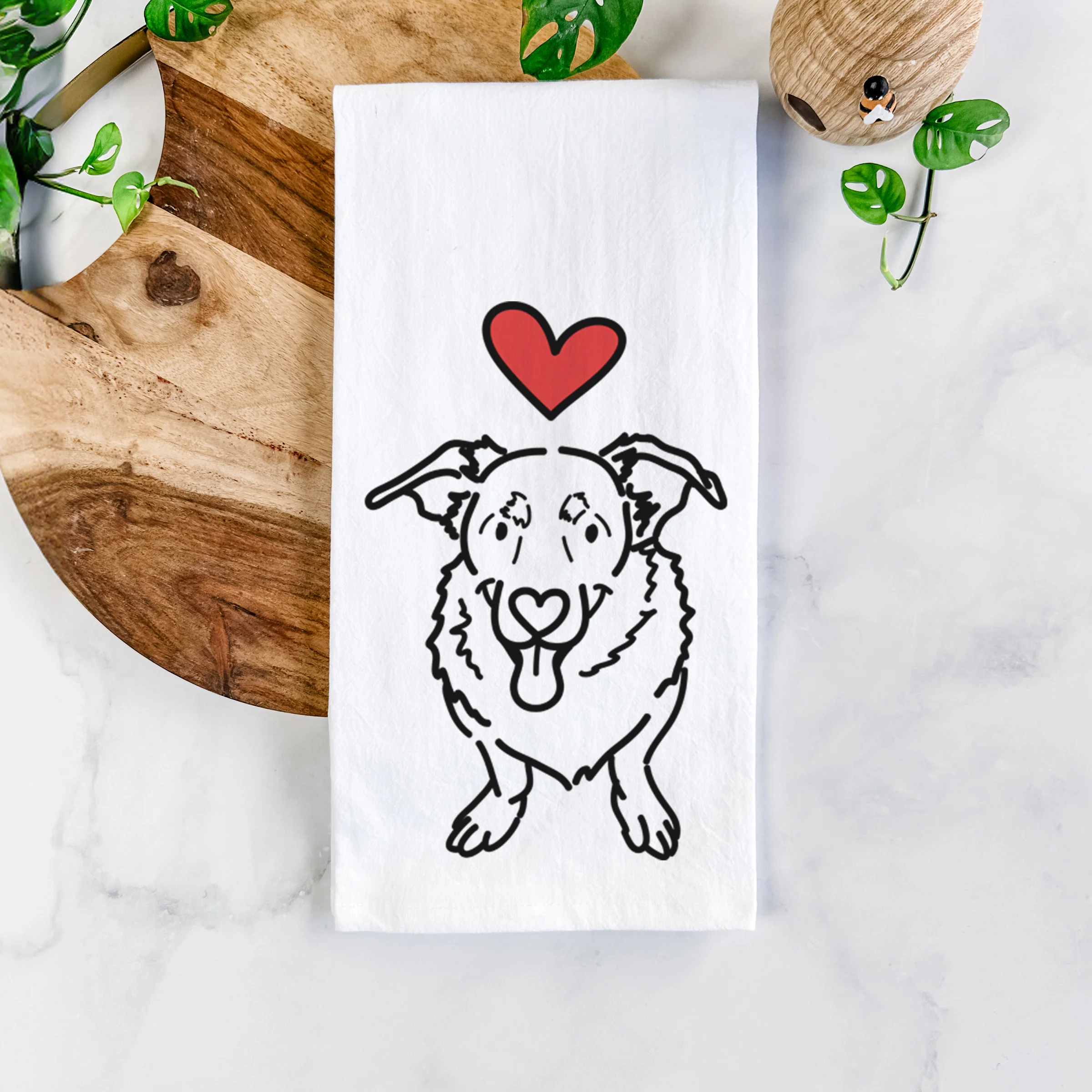 Love Always Basset Hound German Shepherd Mix - Gretchen - Tea Towel - Image 5