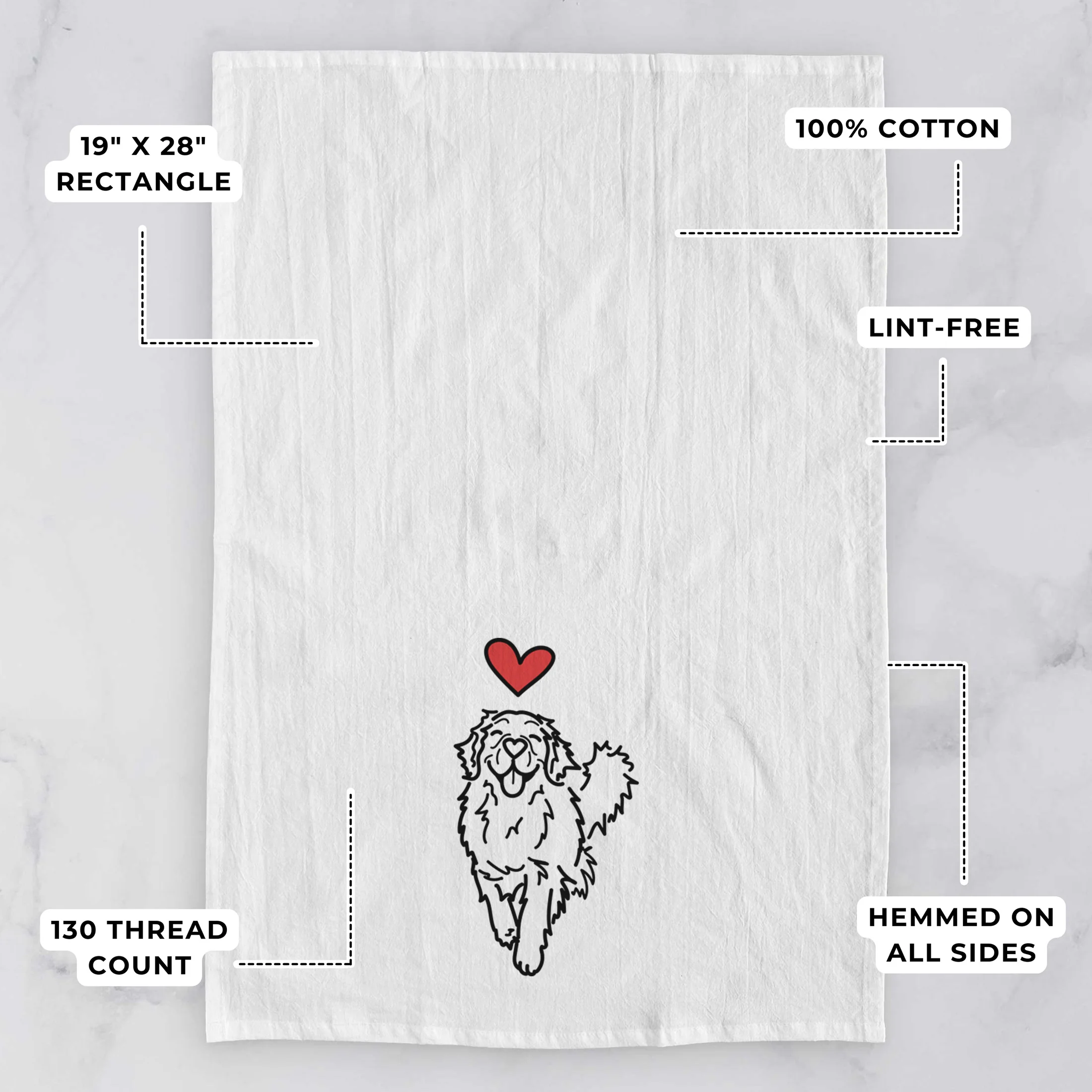 Love Always Golden Retriever - Hamlet - Tea Towel - Image 3
