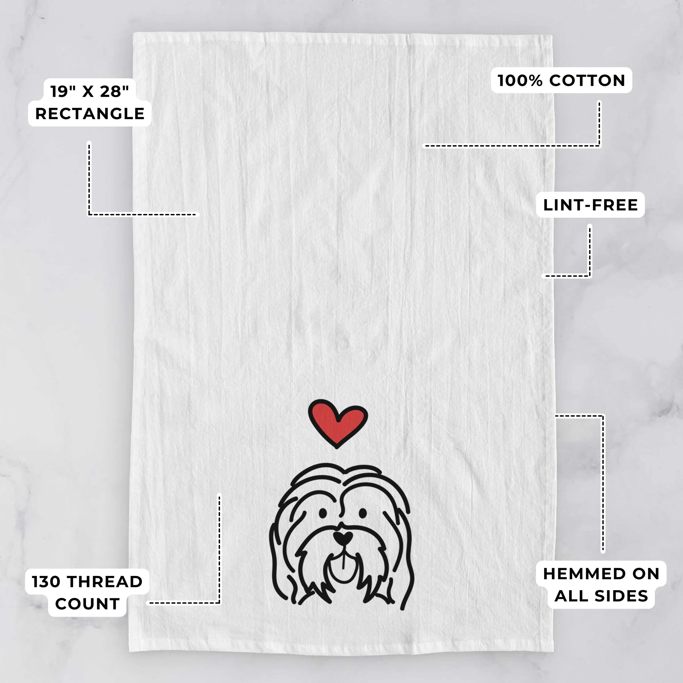 Love Always Havanese - Tea Towel - Image 3