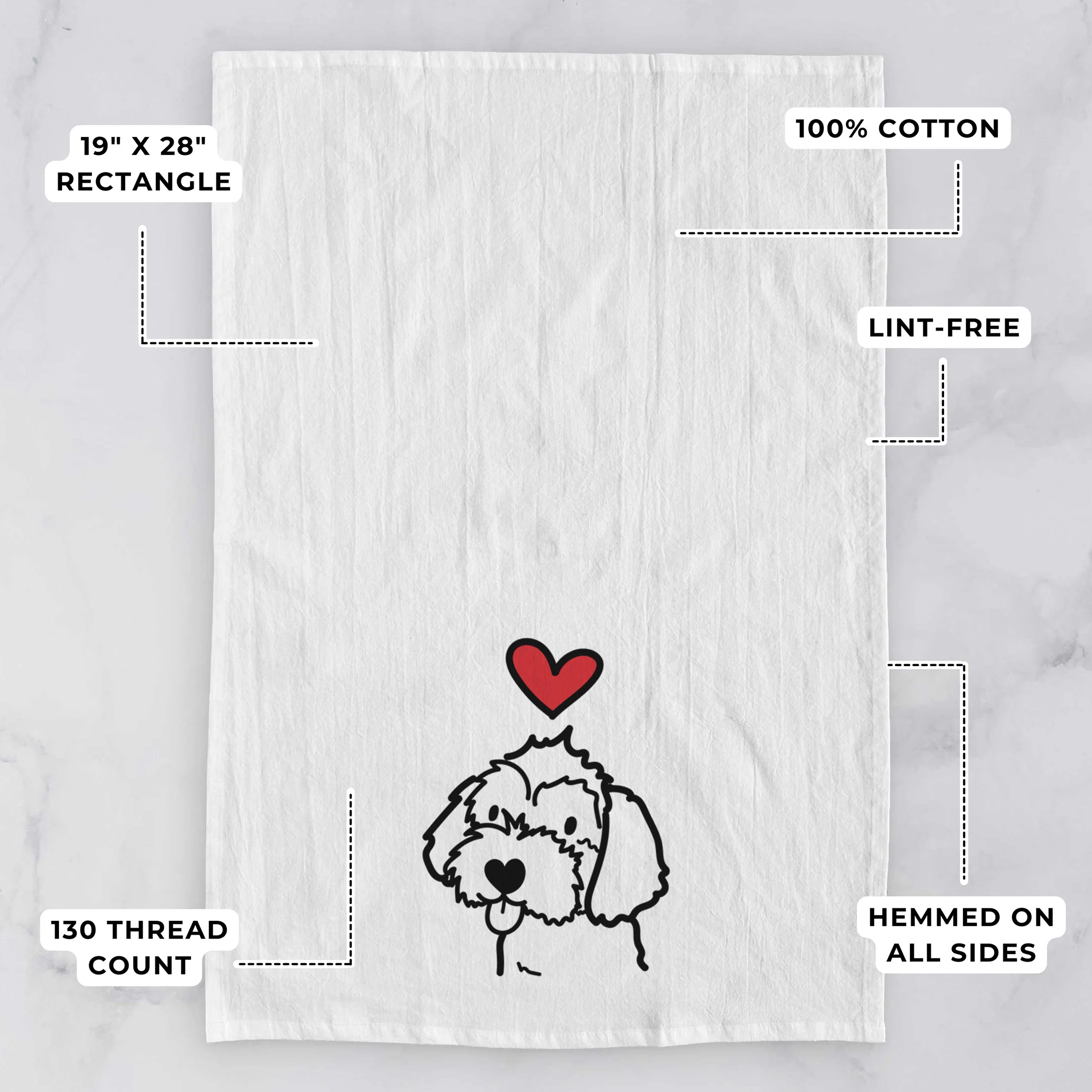 Love Always Havapoo - Tea Towel - Image 3