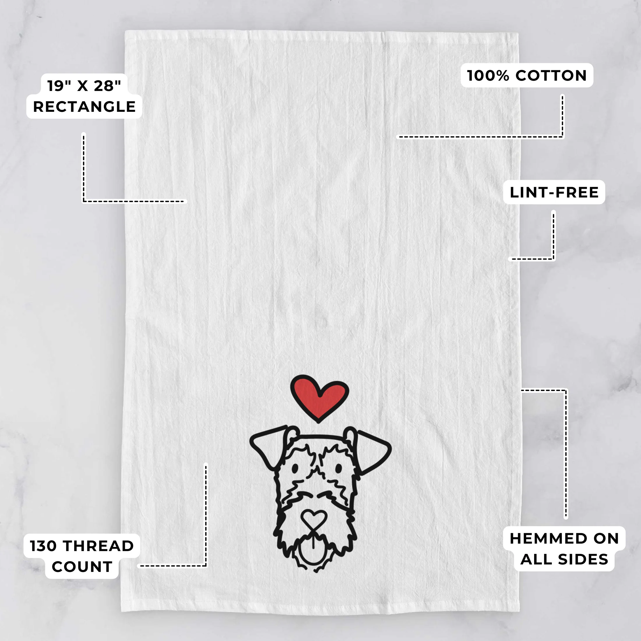 Love Always Irish Terrier - Tea Towel - Image 3