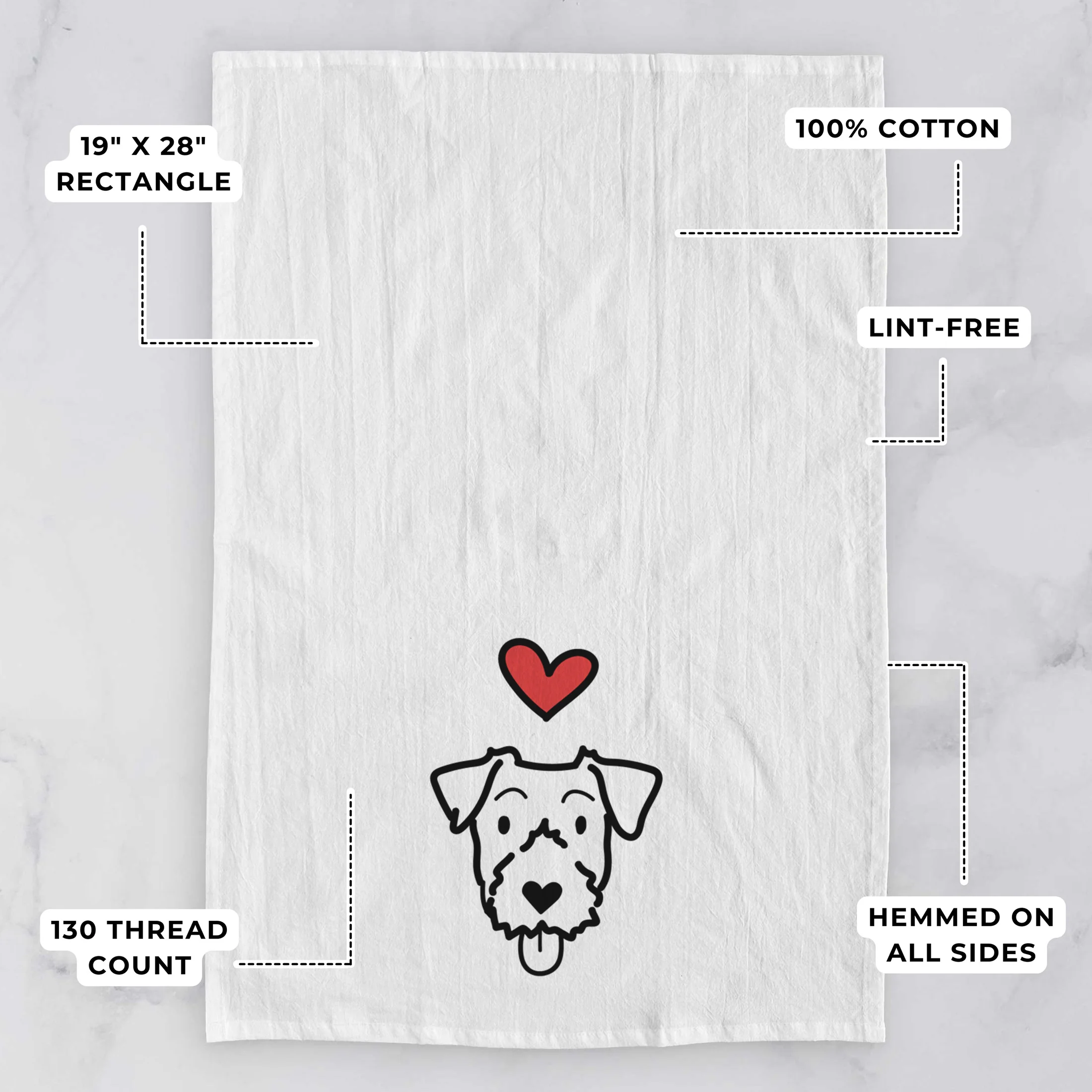 Love Always Jack Russell Terrier - Tea Towel - Image 3