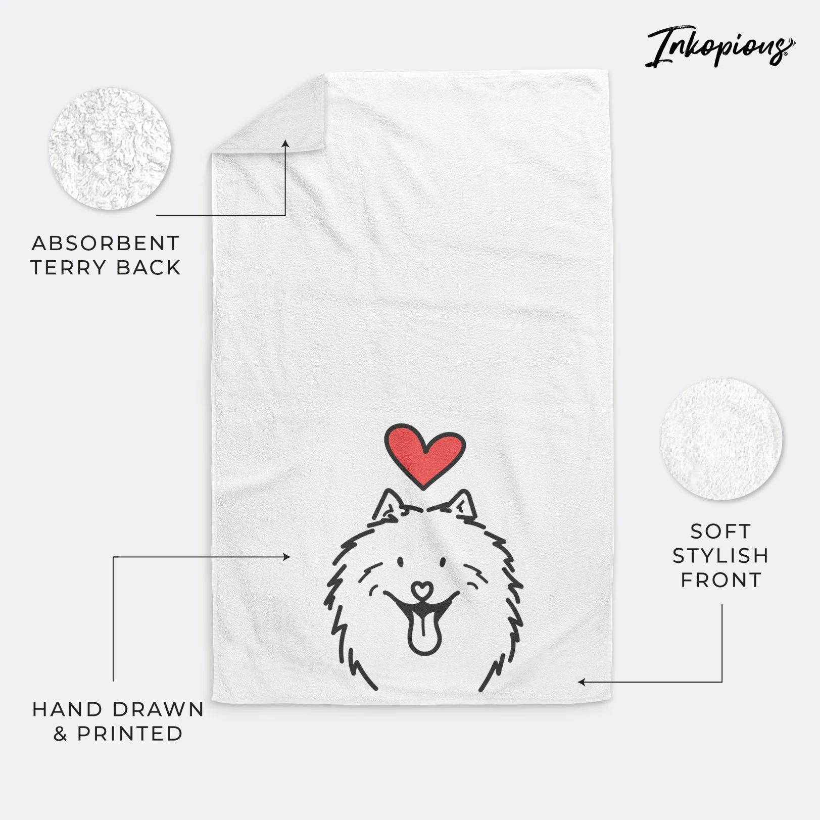 Love Always Samoyed - Johnny - Hand Towel - Image 4