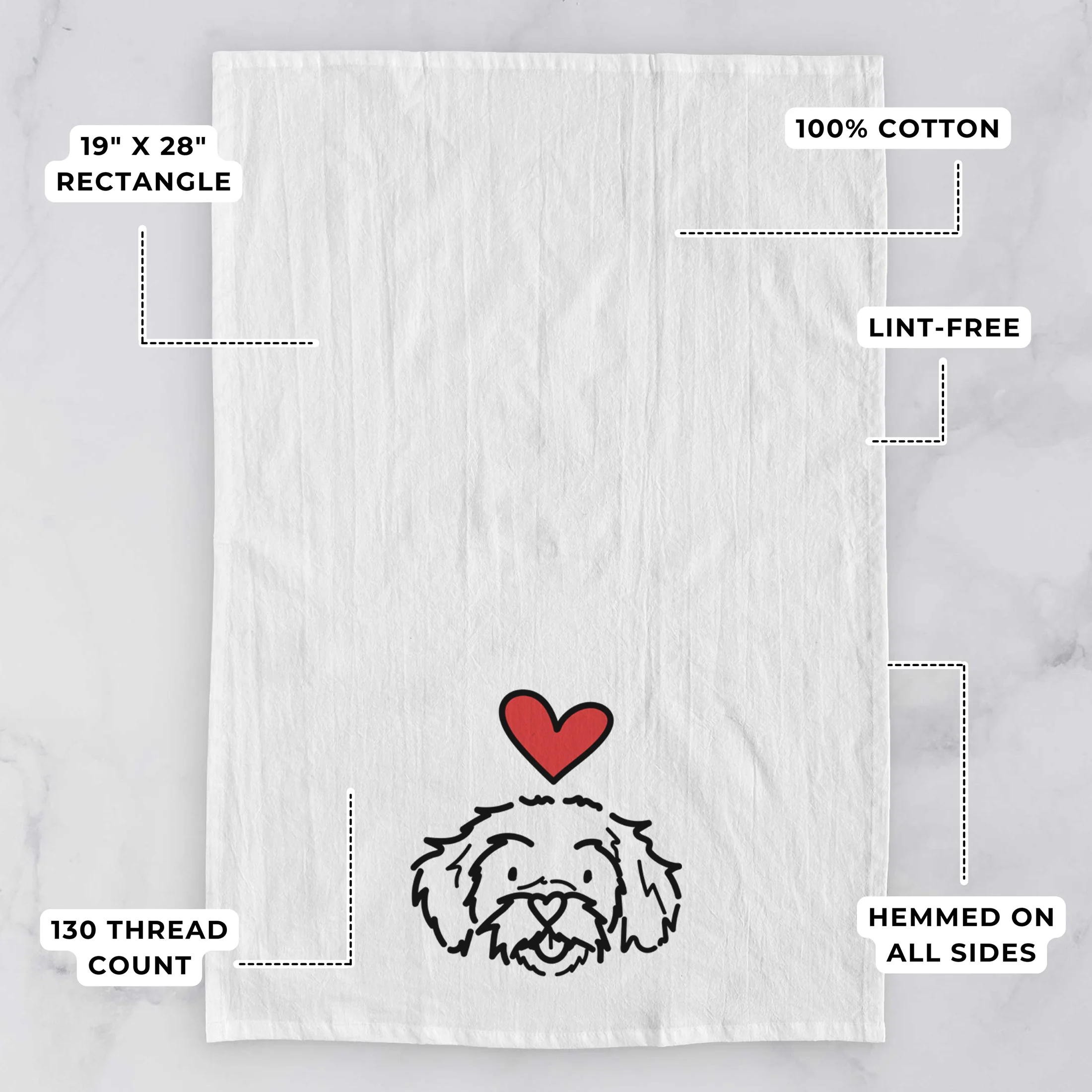 Love Always Peekapoo - Jo Jo - Tea Towel - Image 3