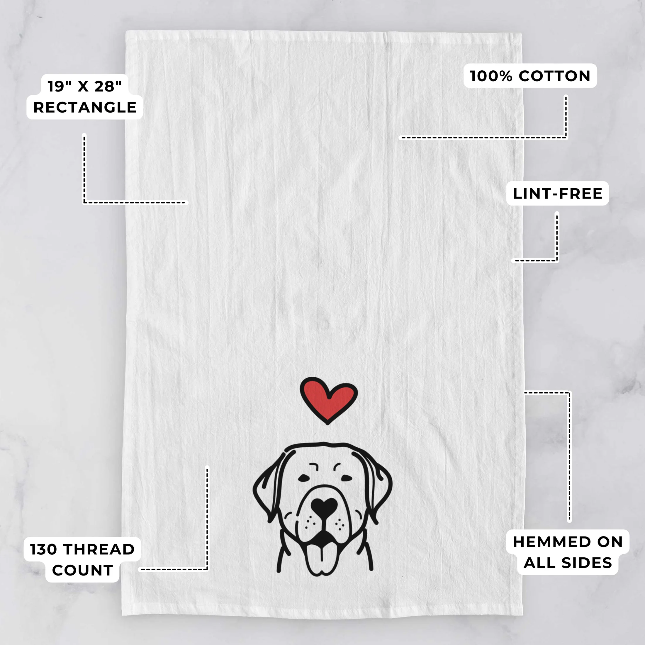 Love Always Labrador Retriever - Tea Towel - Image 3
