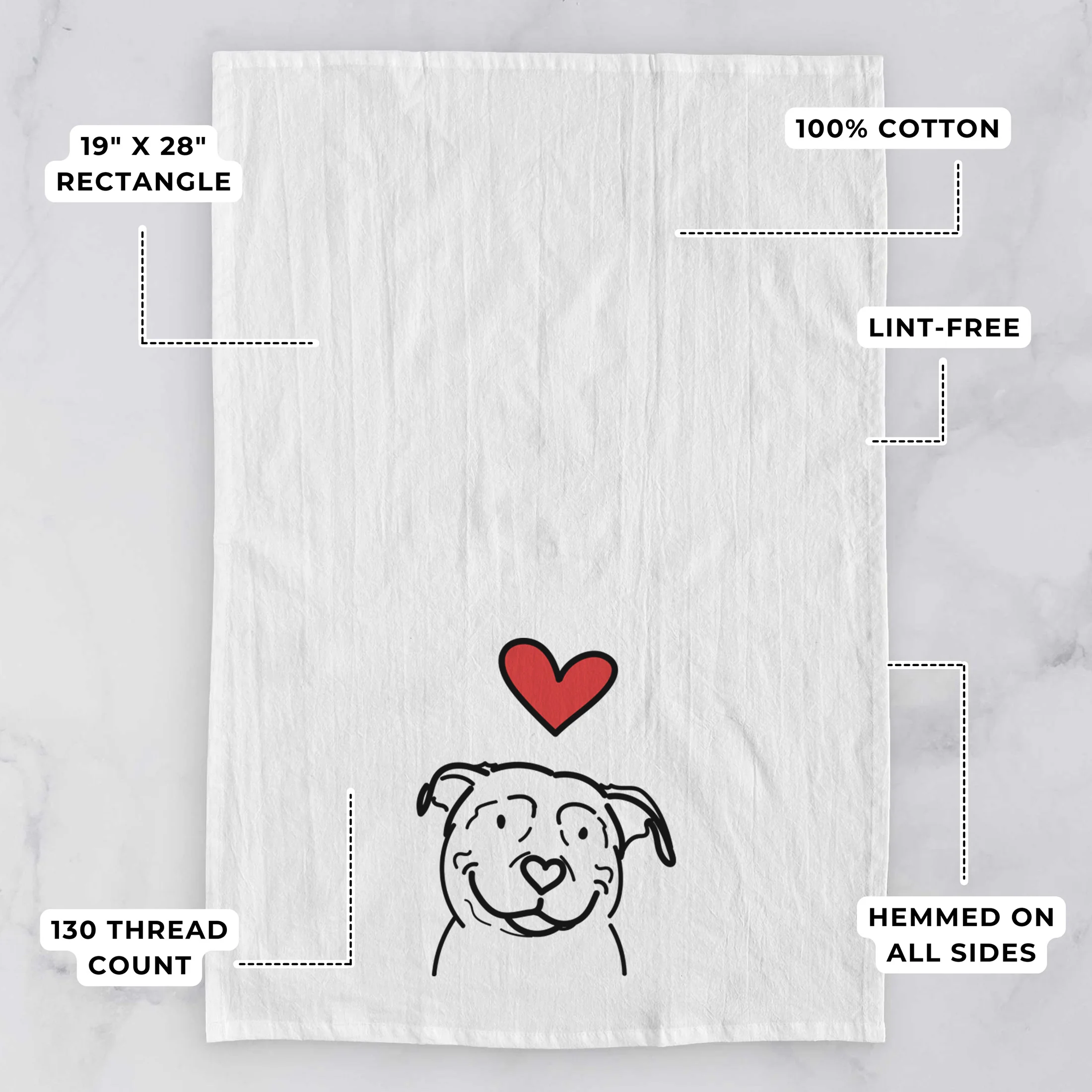 Love Always American Pitbull Terrier - Lady - Tea Towel - Image 3