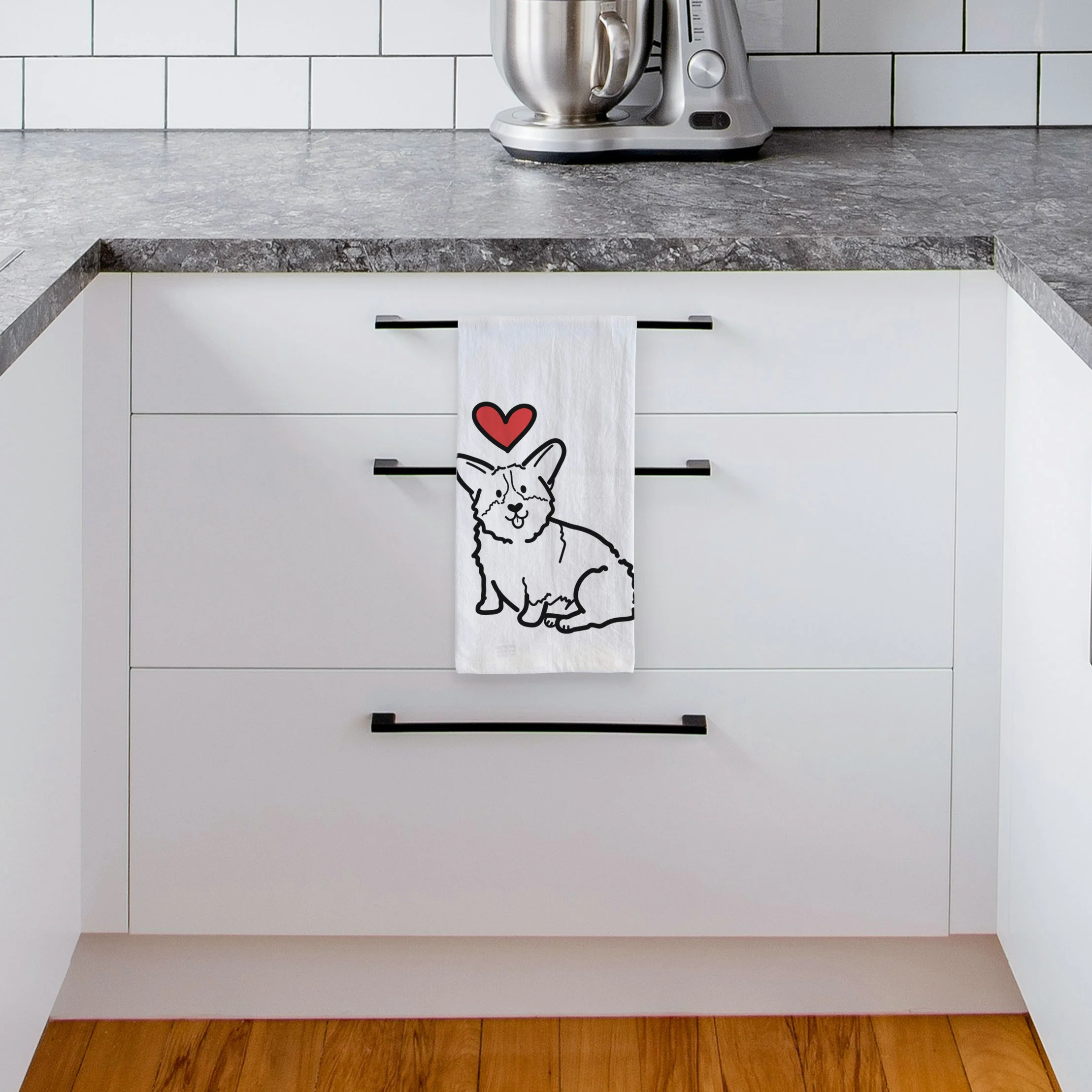 Love Always Pembroke Welsh Corgi - Millie - Tea Towel - Image 4
