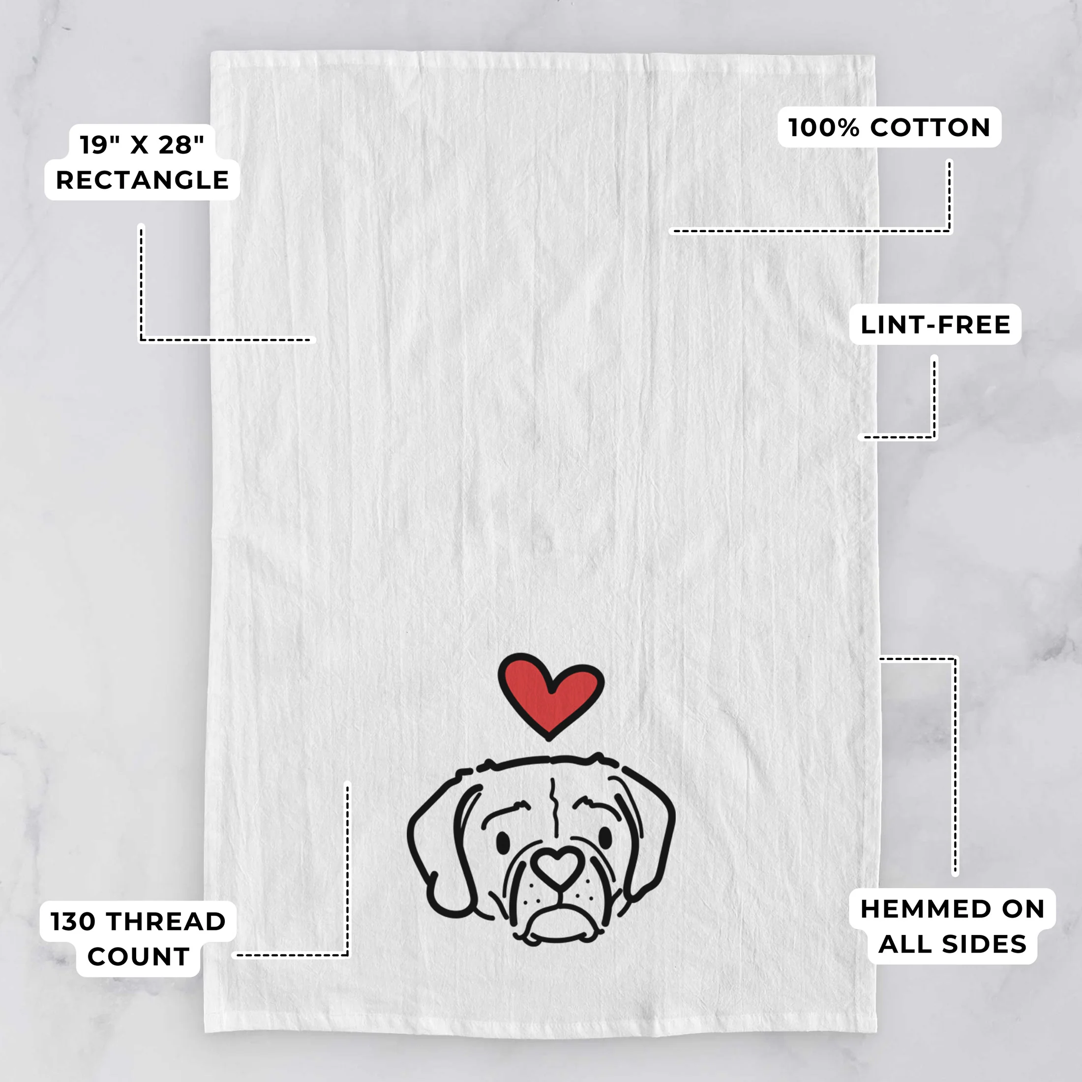 Love Always Puggle - Mitzi - Tea Towel - Image 3