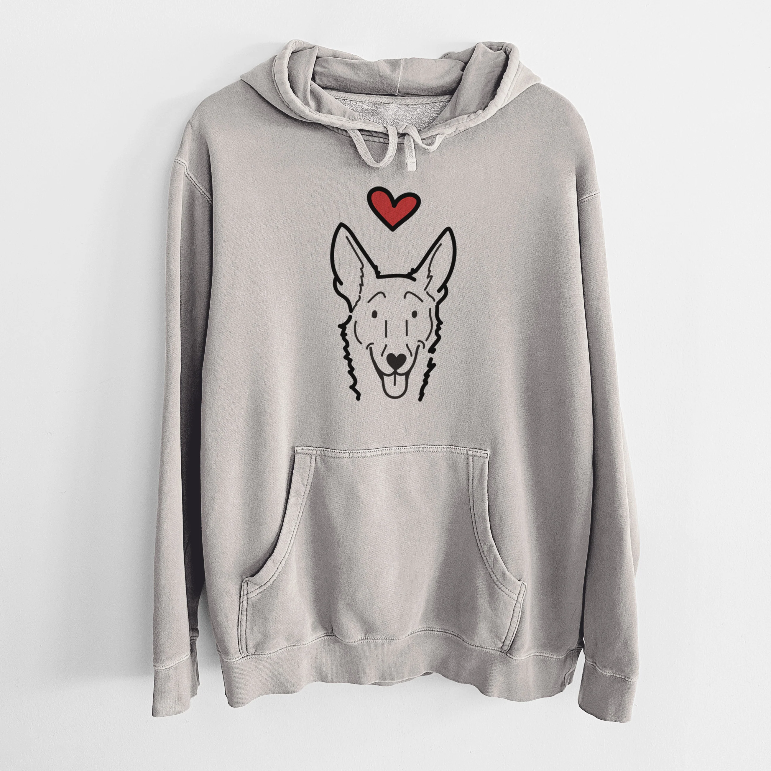 Love Always Carolina Dog - Mochi - Unisex Pigment Dyed Hoodie - Image 5