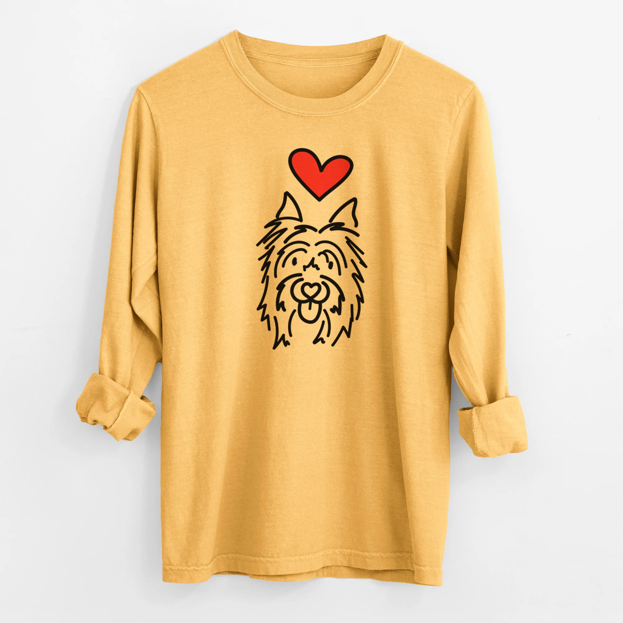Love Always Silky Terrier - Monty - Heavyweight 100% Cotton Long Sleeve - Image 2