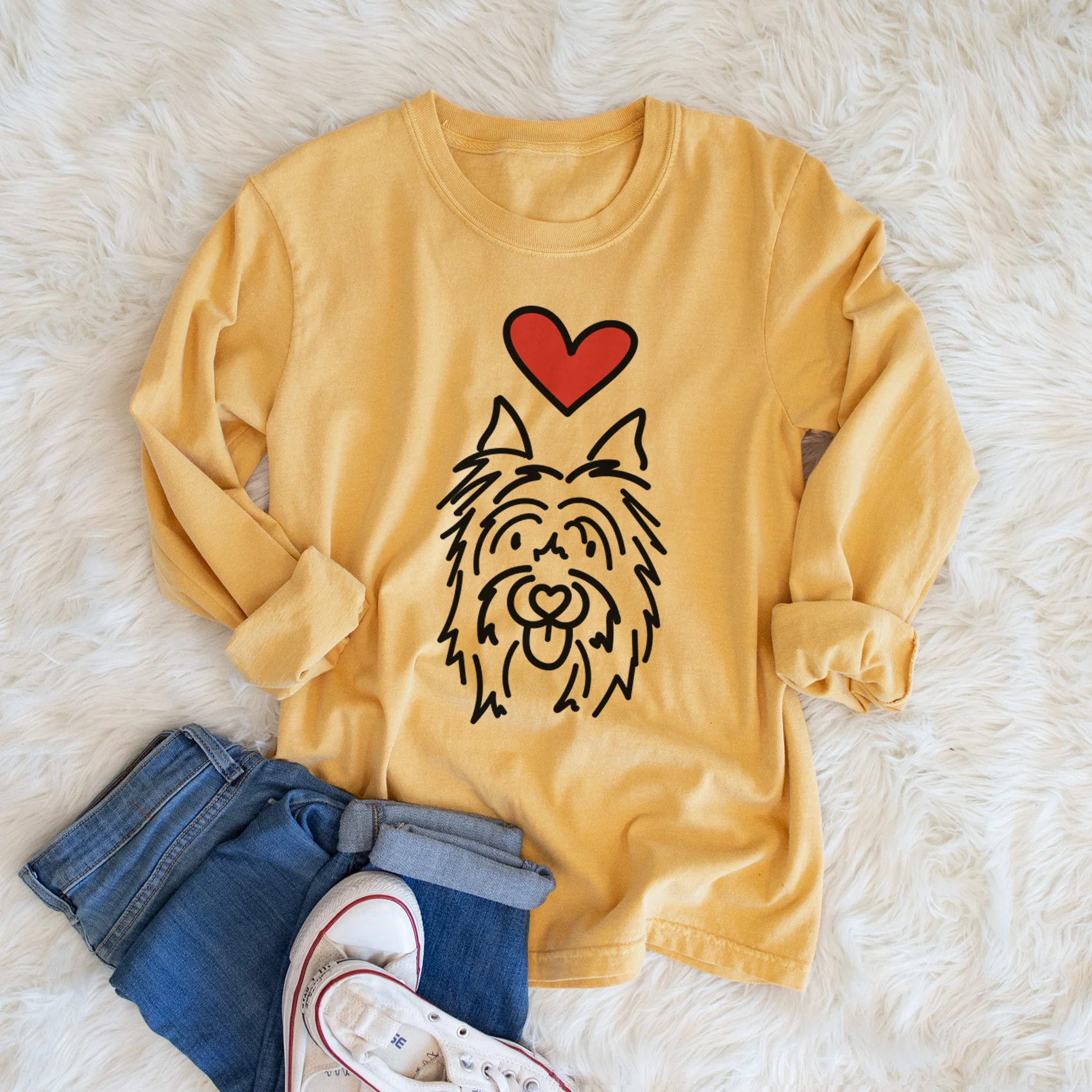 Love Always Silky Terrier - Monty - Heavyweight 100% Cotton Long Sleeve - Image 5