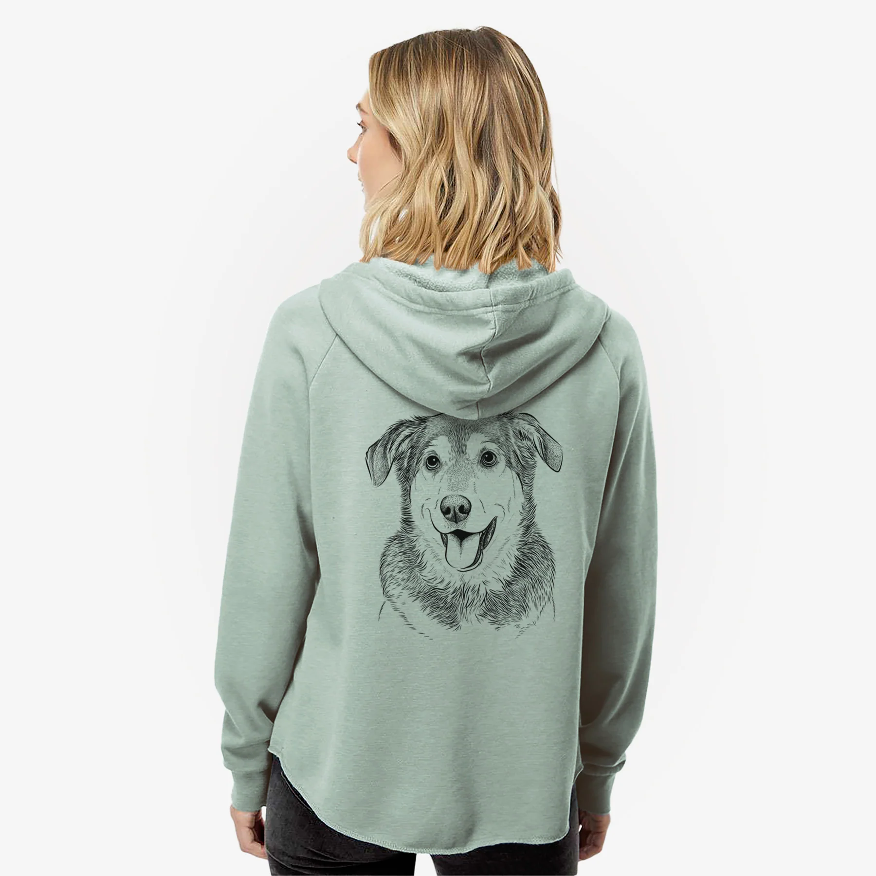Lance the Lab/Shepherd Mix - Women's Cali Wave Zip-Up Sweatshirt - Image 2