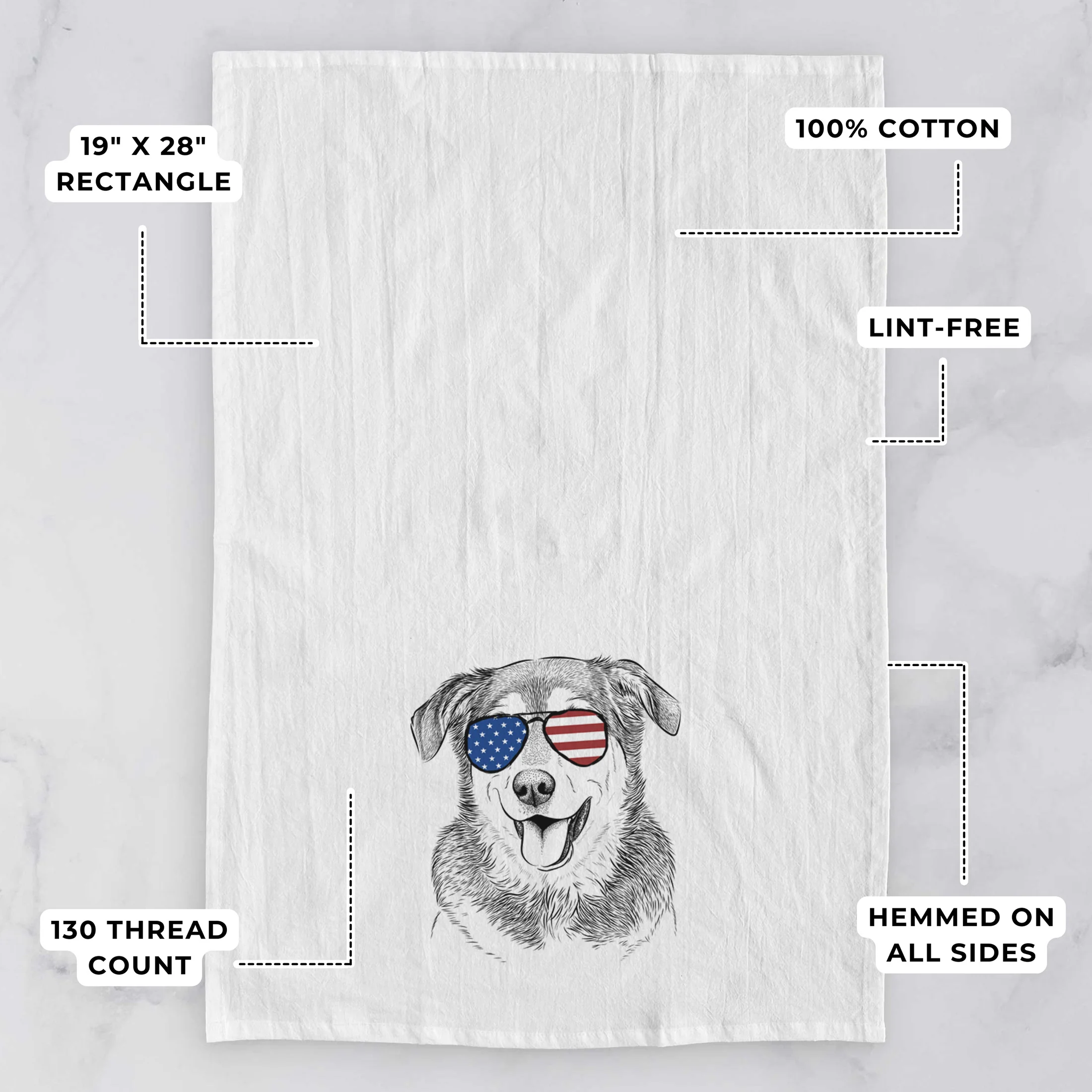 Lance the Lab/Shepherd Mix Tea Towel - Image 3